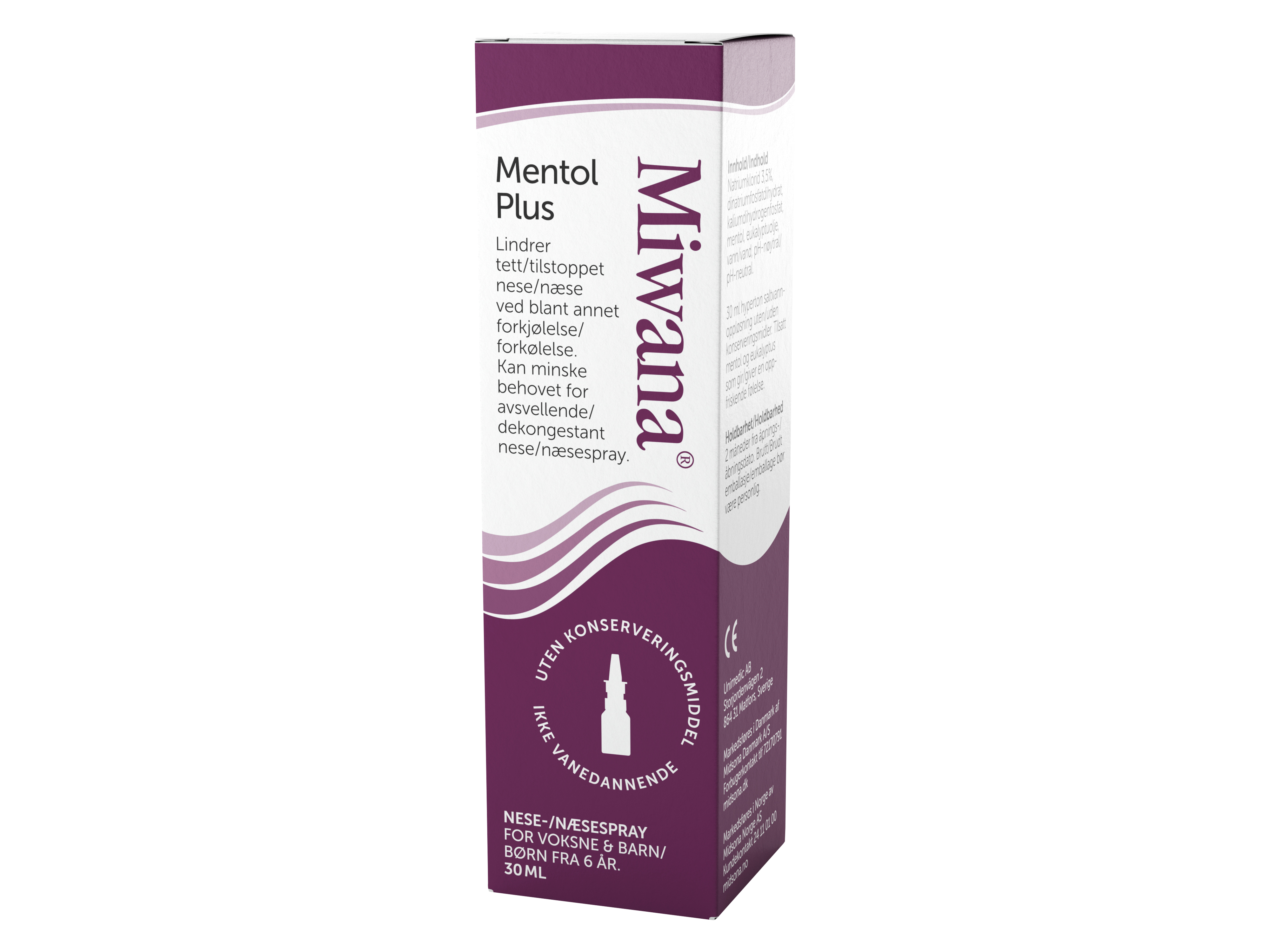 Miwana Mentol Plus 3,5% Nesespray, 30 ml