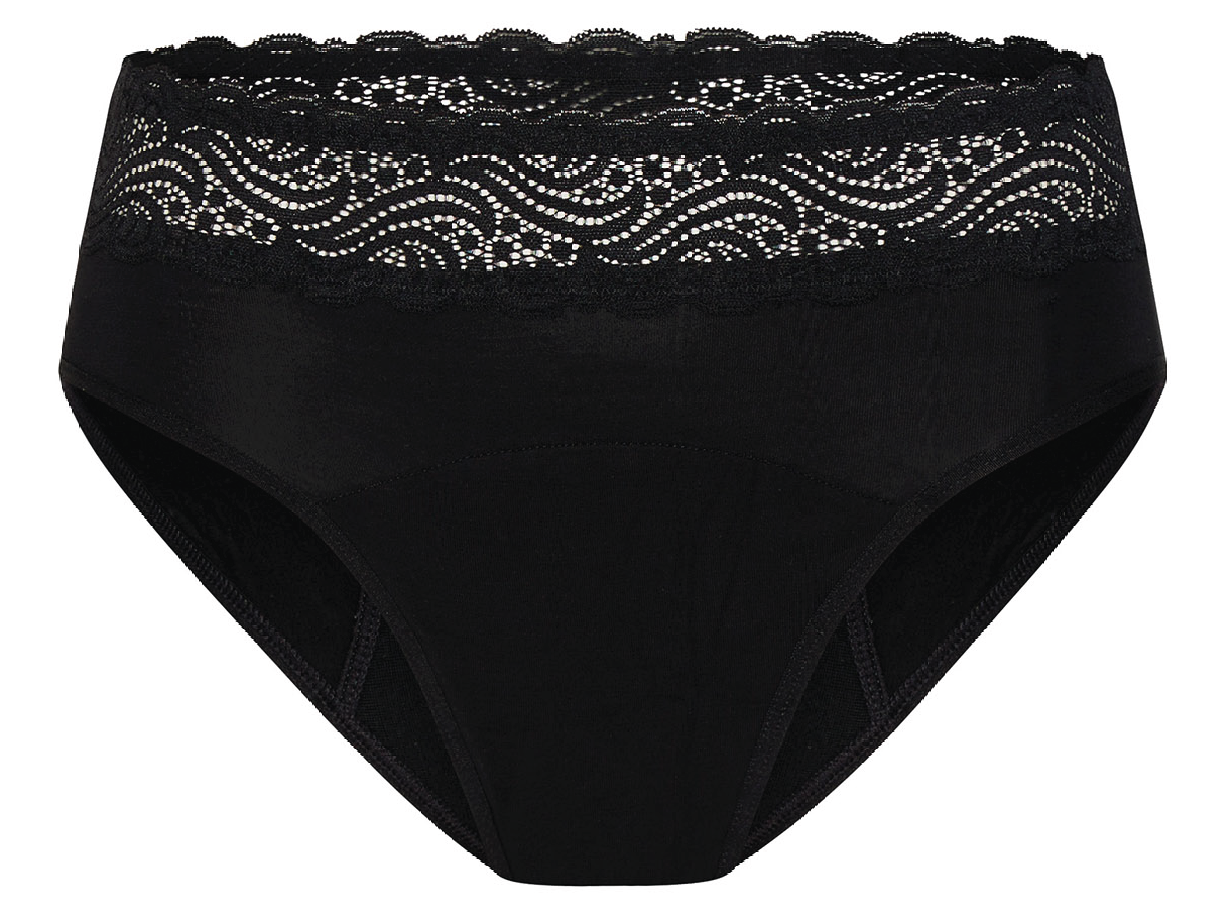 Modibodi Sensual Hi Waist Bikini Heavy-Overnight Black, XL, 1 stk.