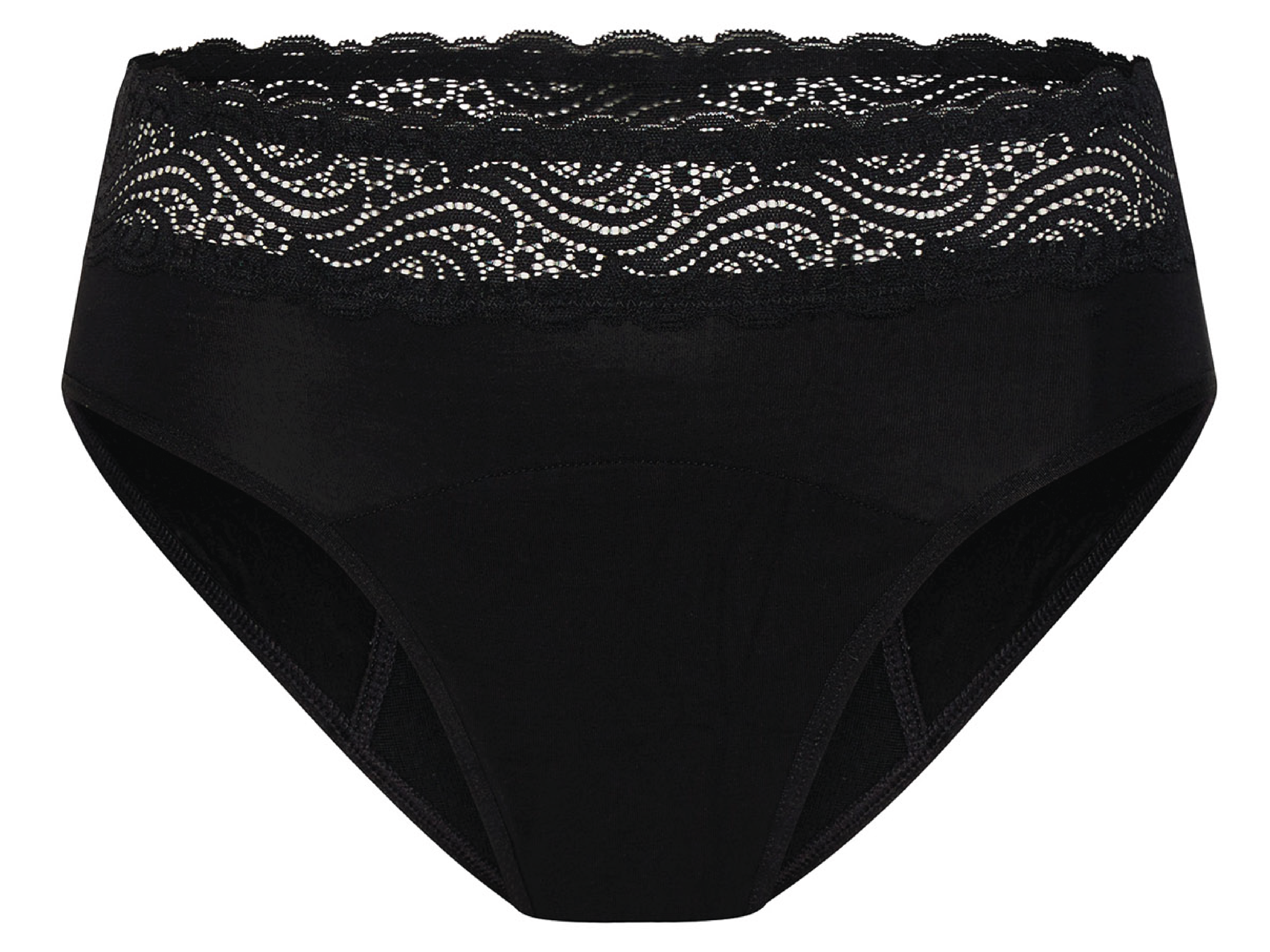 Modibodi Sensual Hi Waist Bikini Heavy-Overnight Black, 2XL, 1 stk.