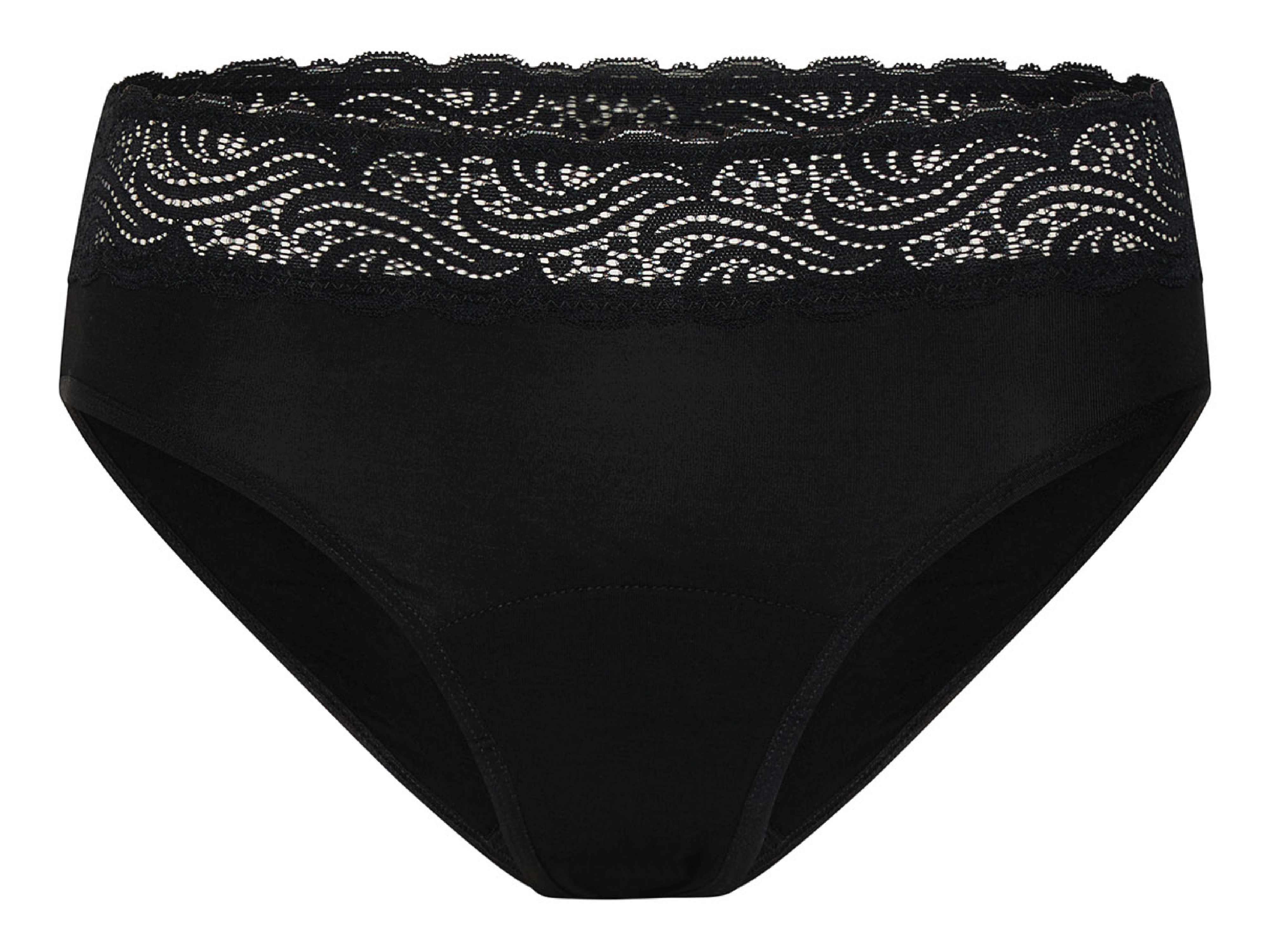 Modibodi Sensual Hi Waist Bikini Moderate-Heavy Black, S, 1 stk.