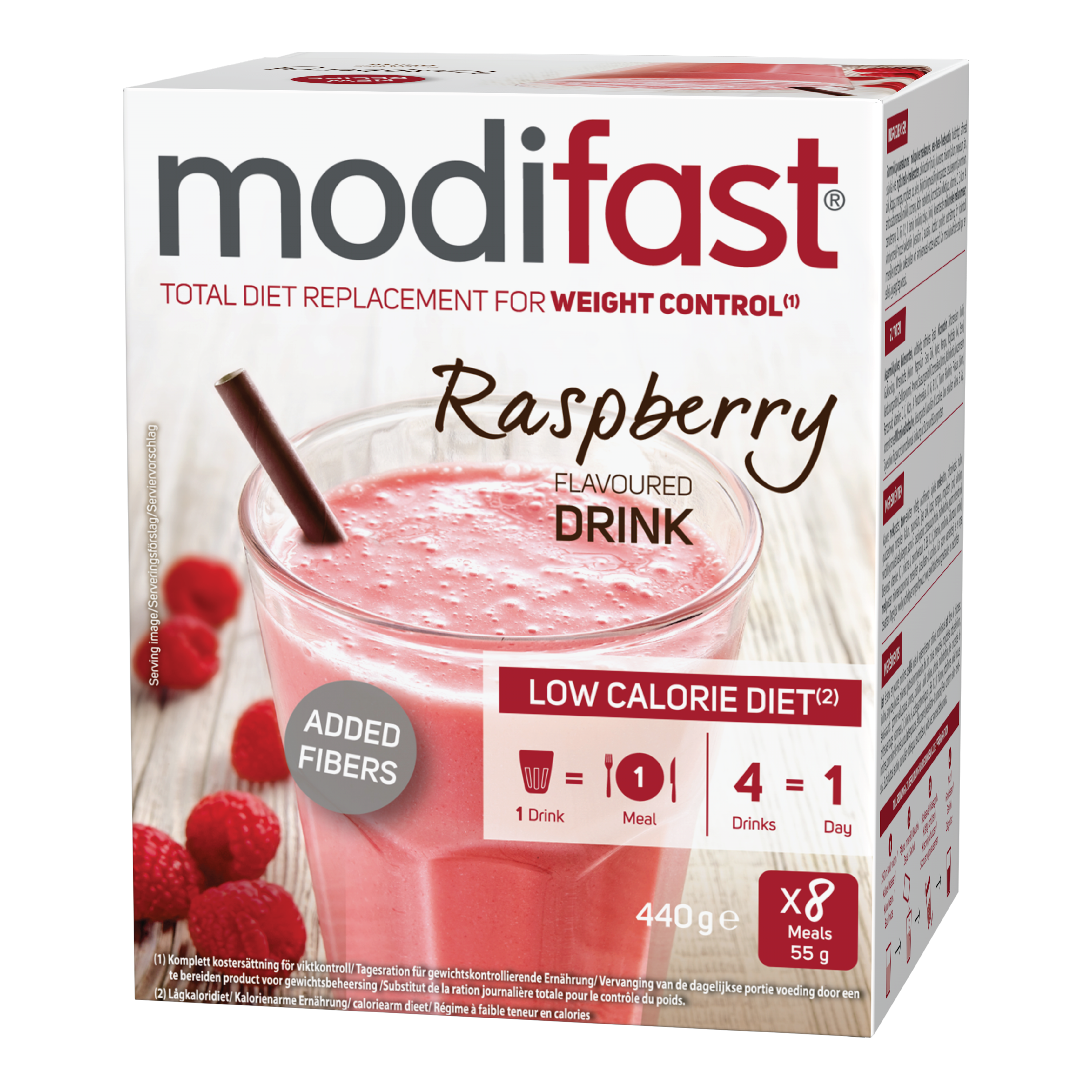 Modifast LCD Bringebærshake, 8 x 55 g