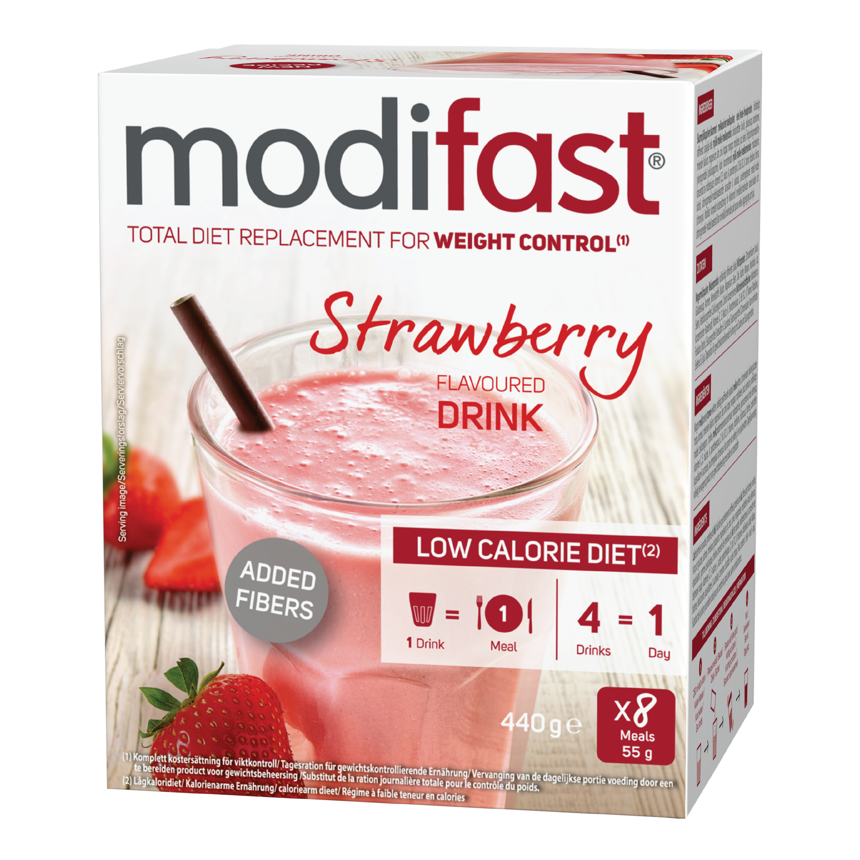 Modifast LCD Jordbærshake, 8 x 55 g