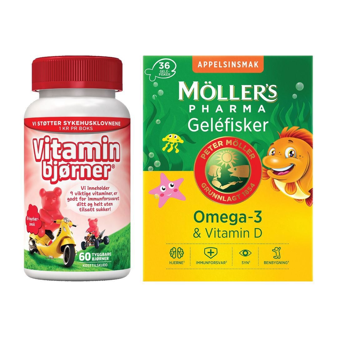 Möllers Omega-3 Gelefisker + Multivitamin Vitaminbjørner