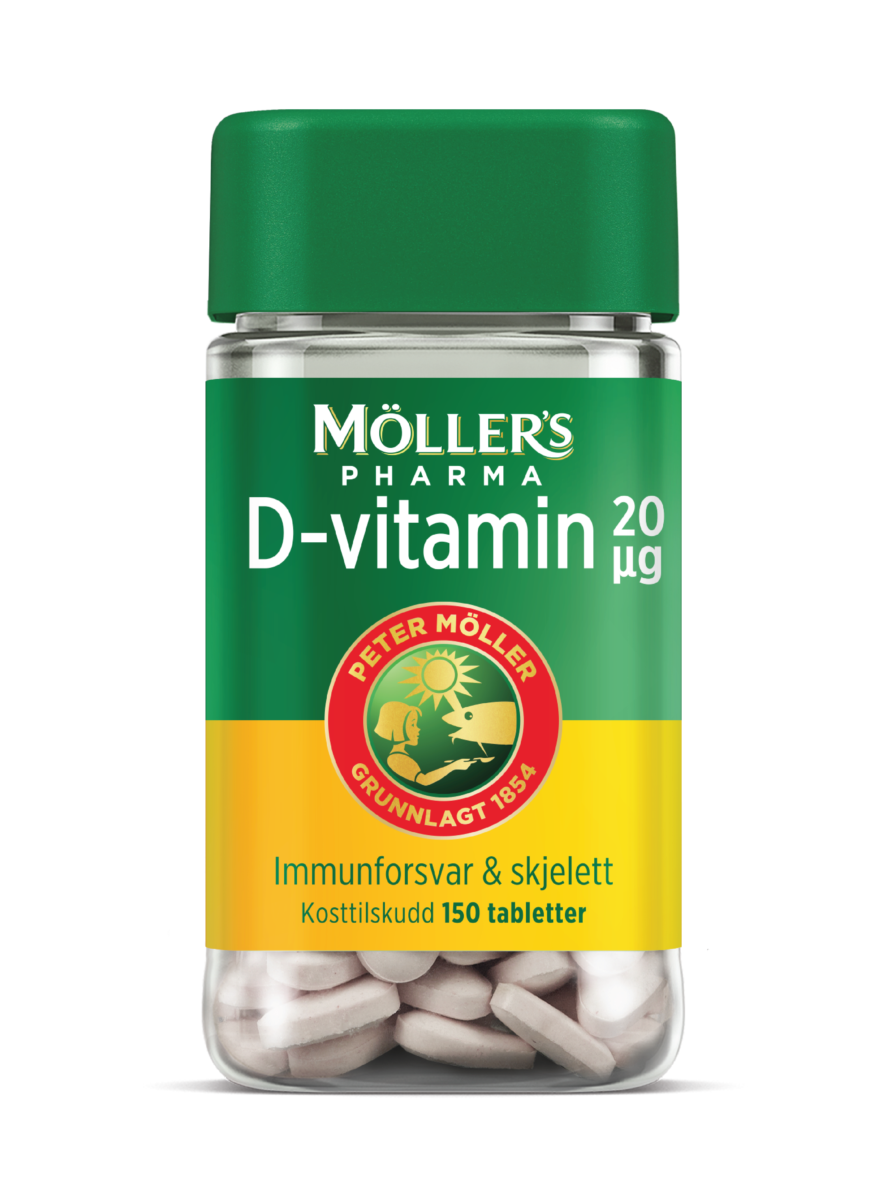 Möller's Pharma 20 µg D-vitamin tabletter, 150 stk.