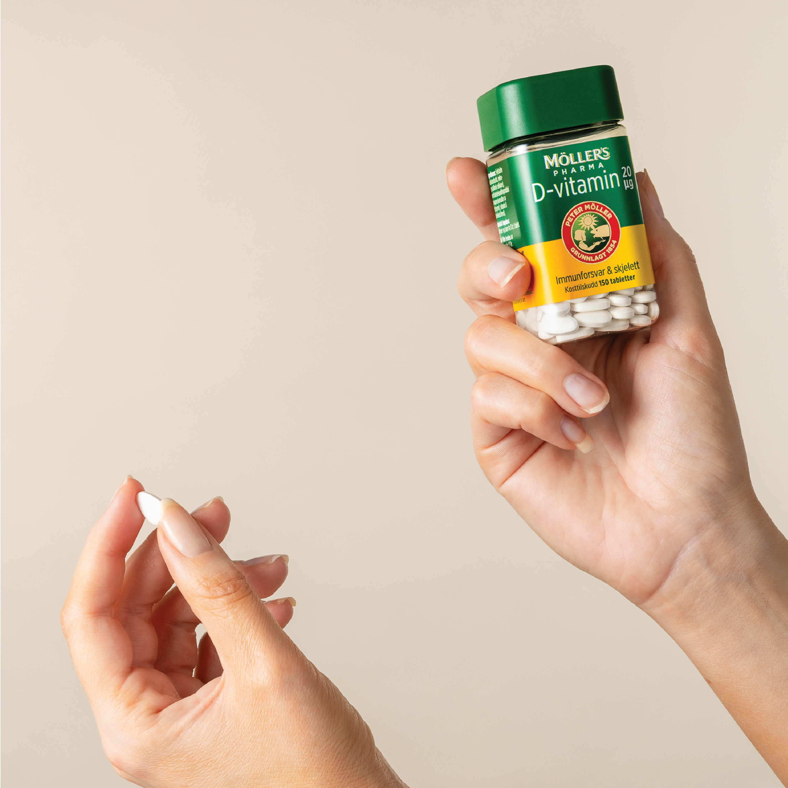 Möller's Pharma 20 µg D-vitamin tabletter, 150 stk.