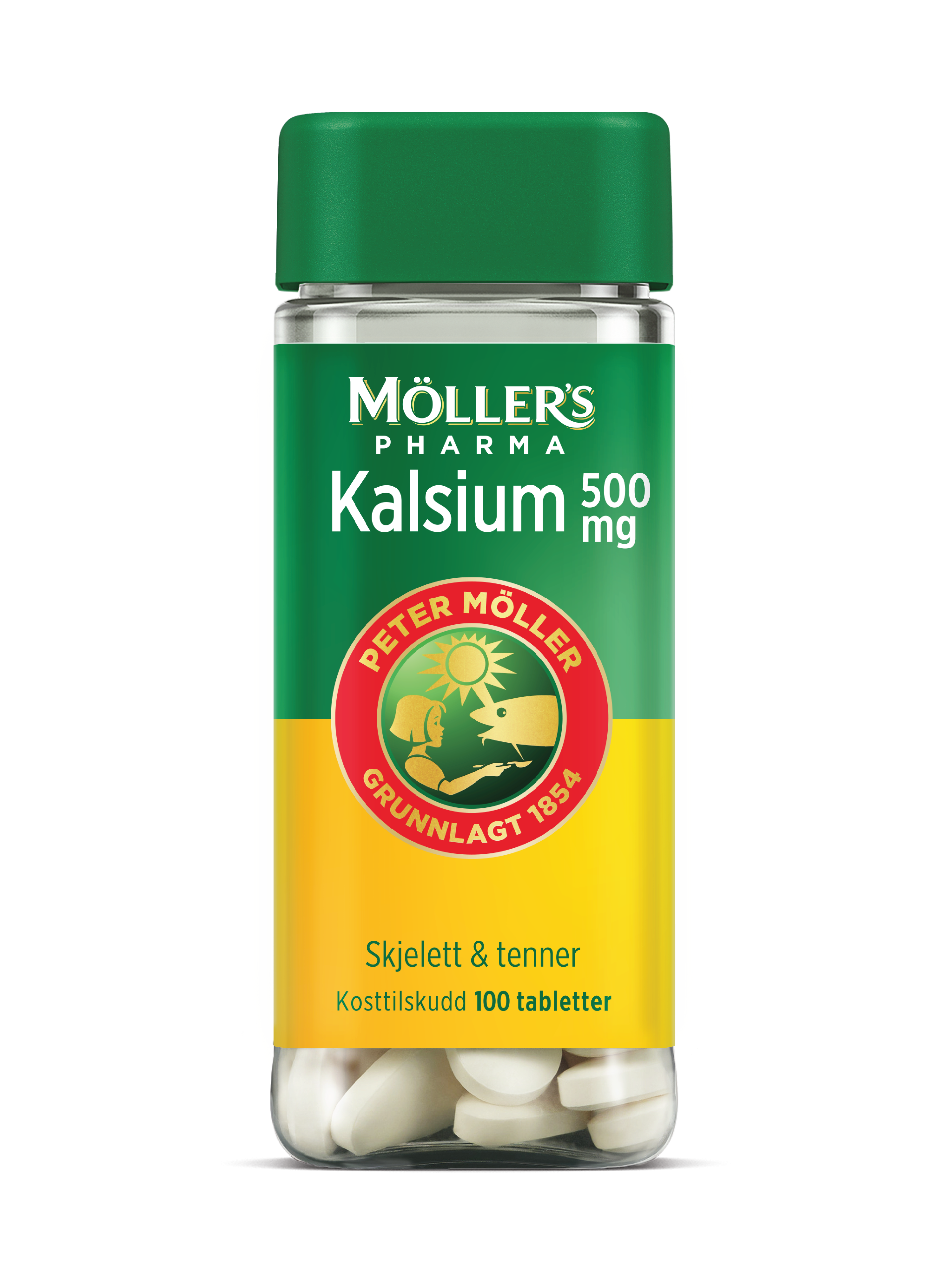 Möller's Pharma 500 mg kalsium tabletter, 100 stk.