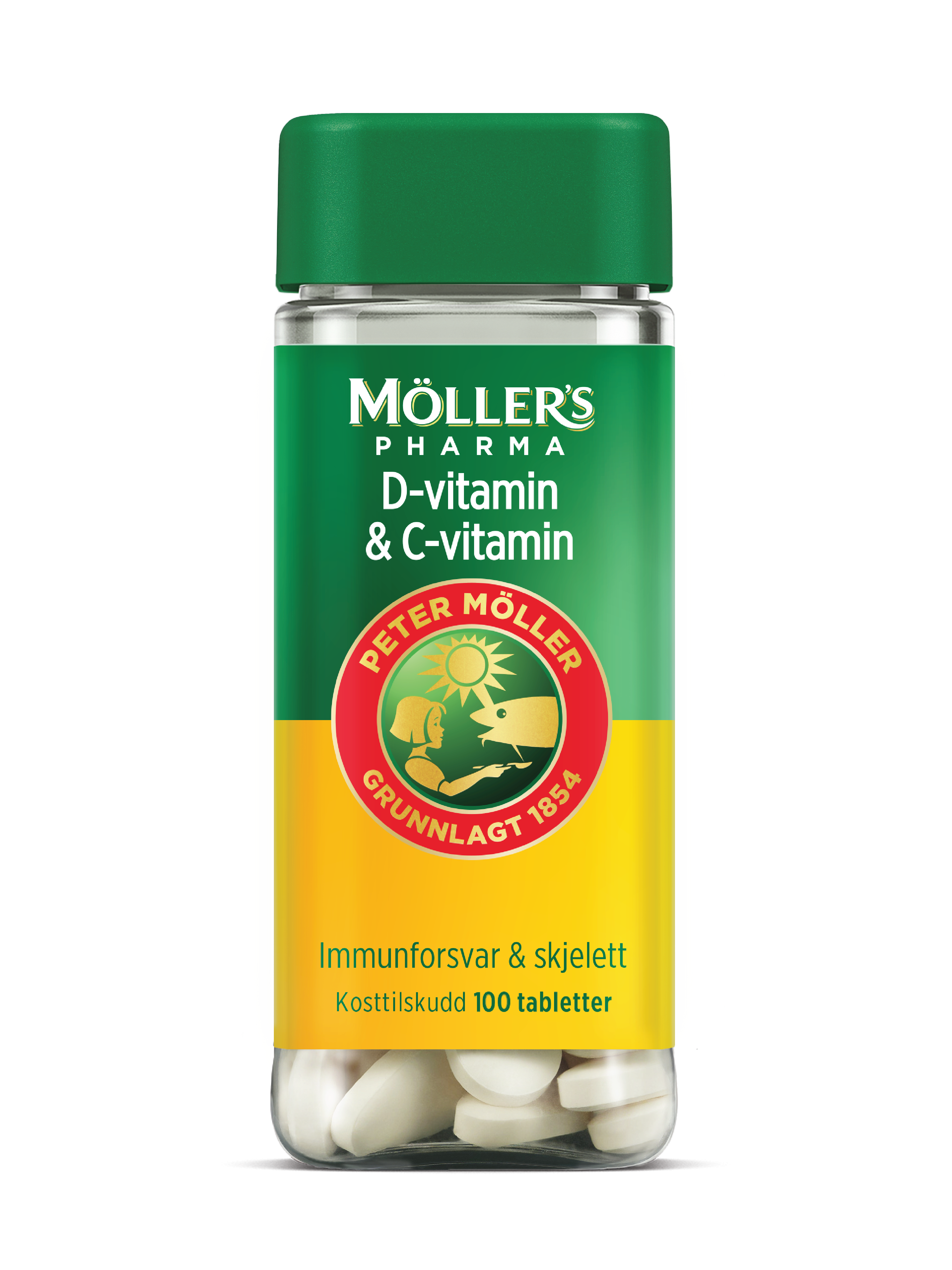 Möller's Pharma D-vitamin & C-vitamin tabletter, 100 stk.