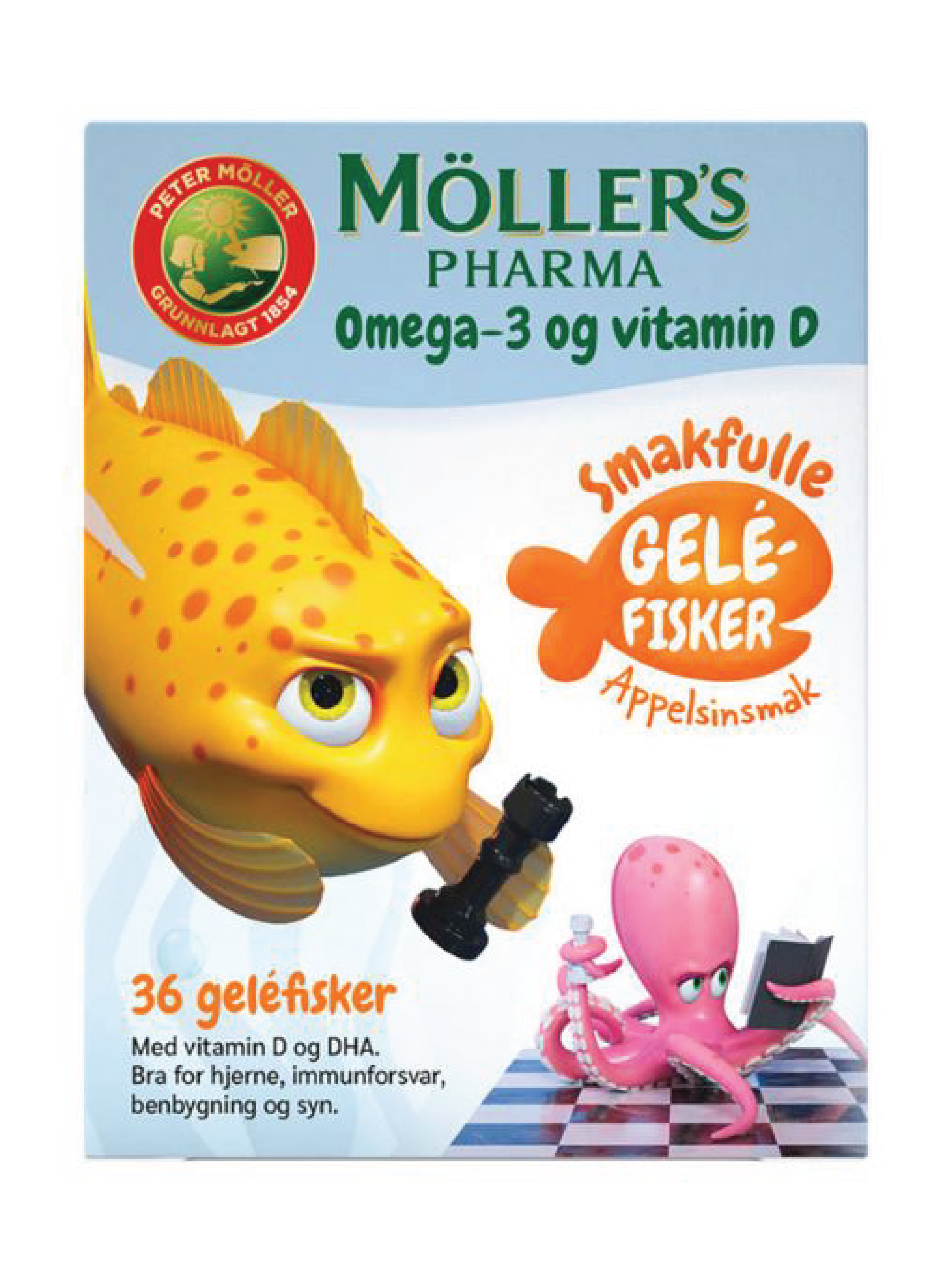 Möller's Pharma Omega-3 Gelefisk, 36 stk