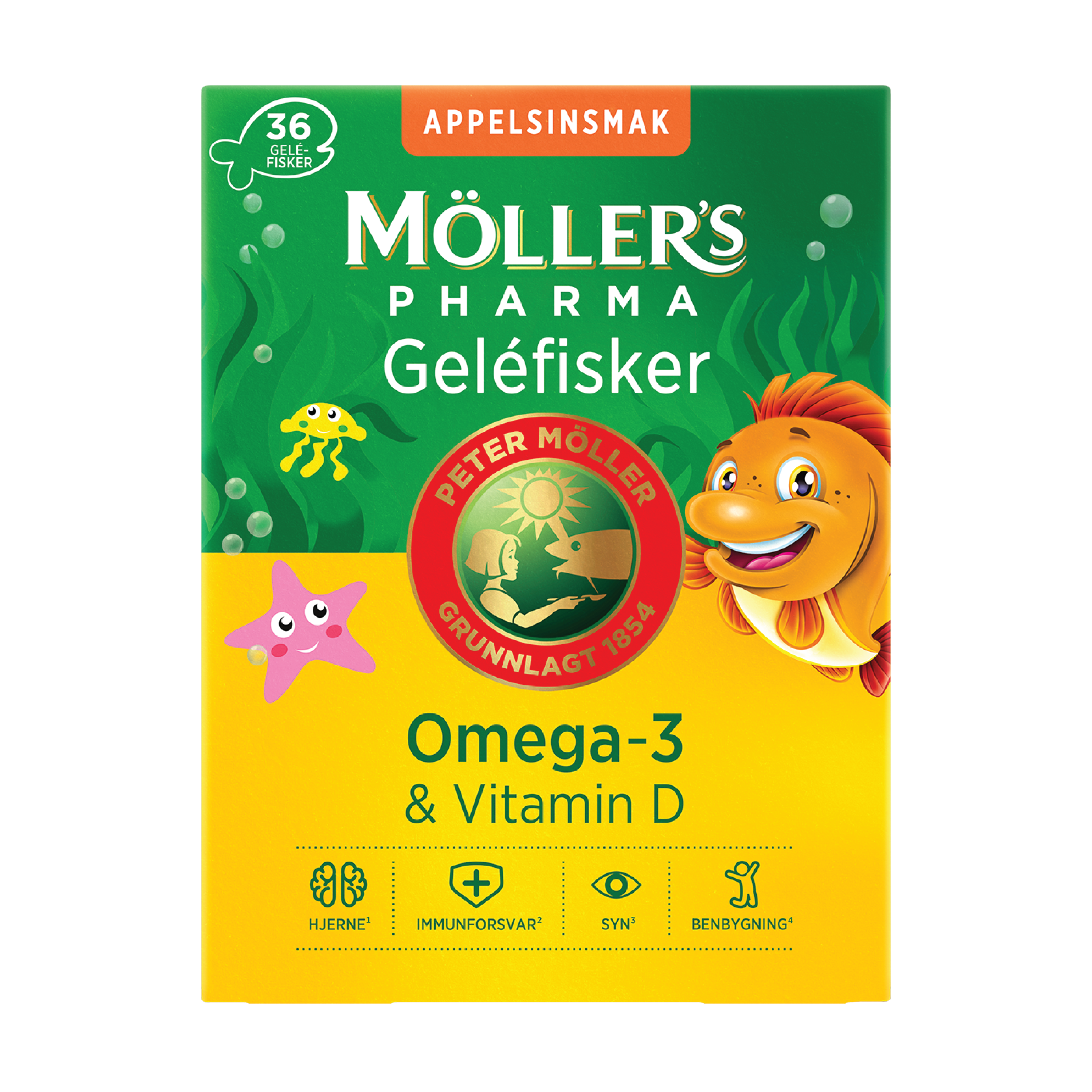 Möller's Pharma Omega-3 Gelefisk, 36 stk