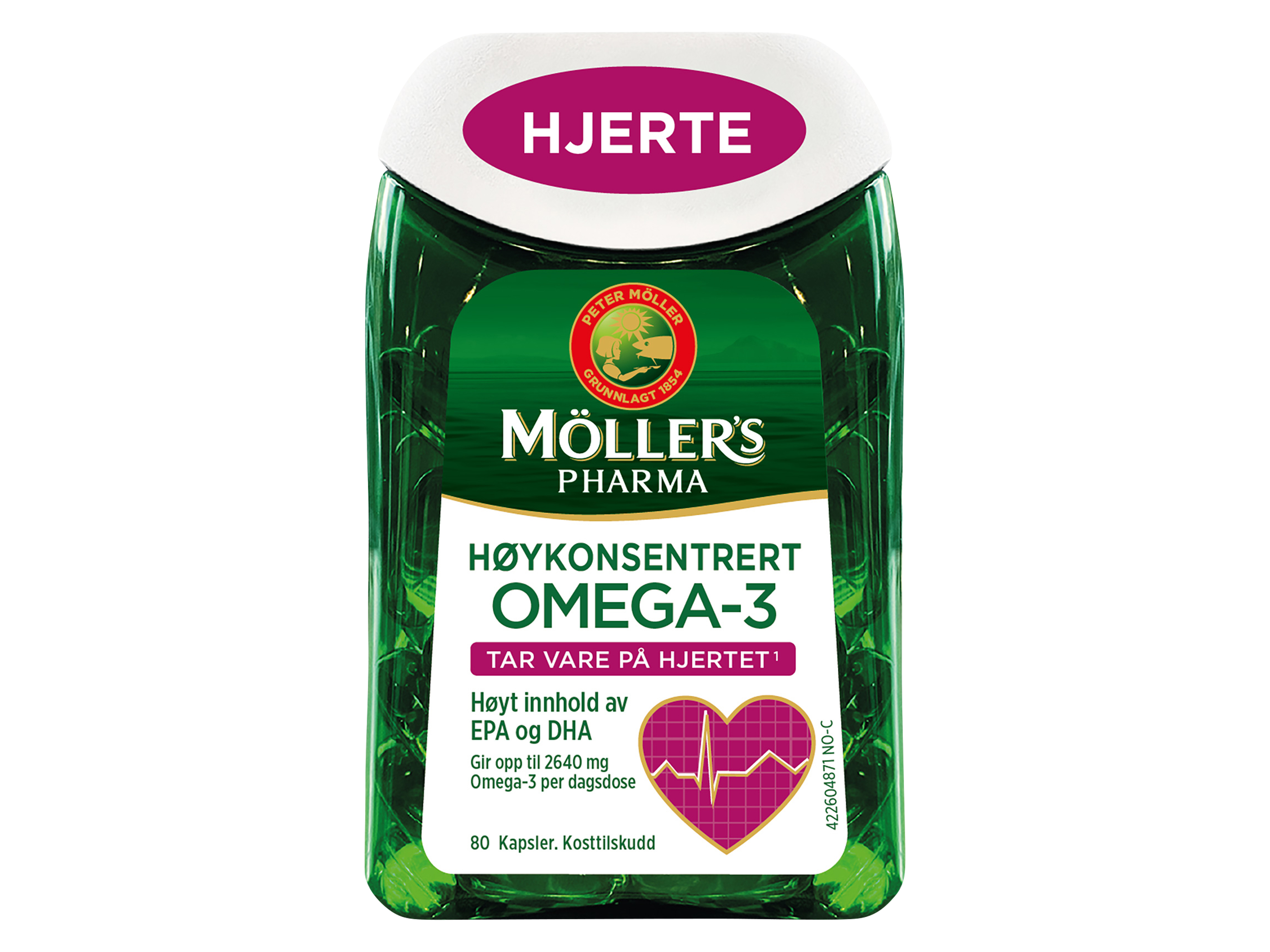 Möller's Pharma Omega-3 Hjerte, 80 kapsler