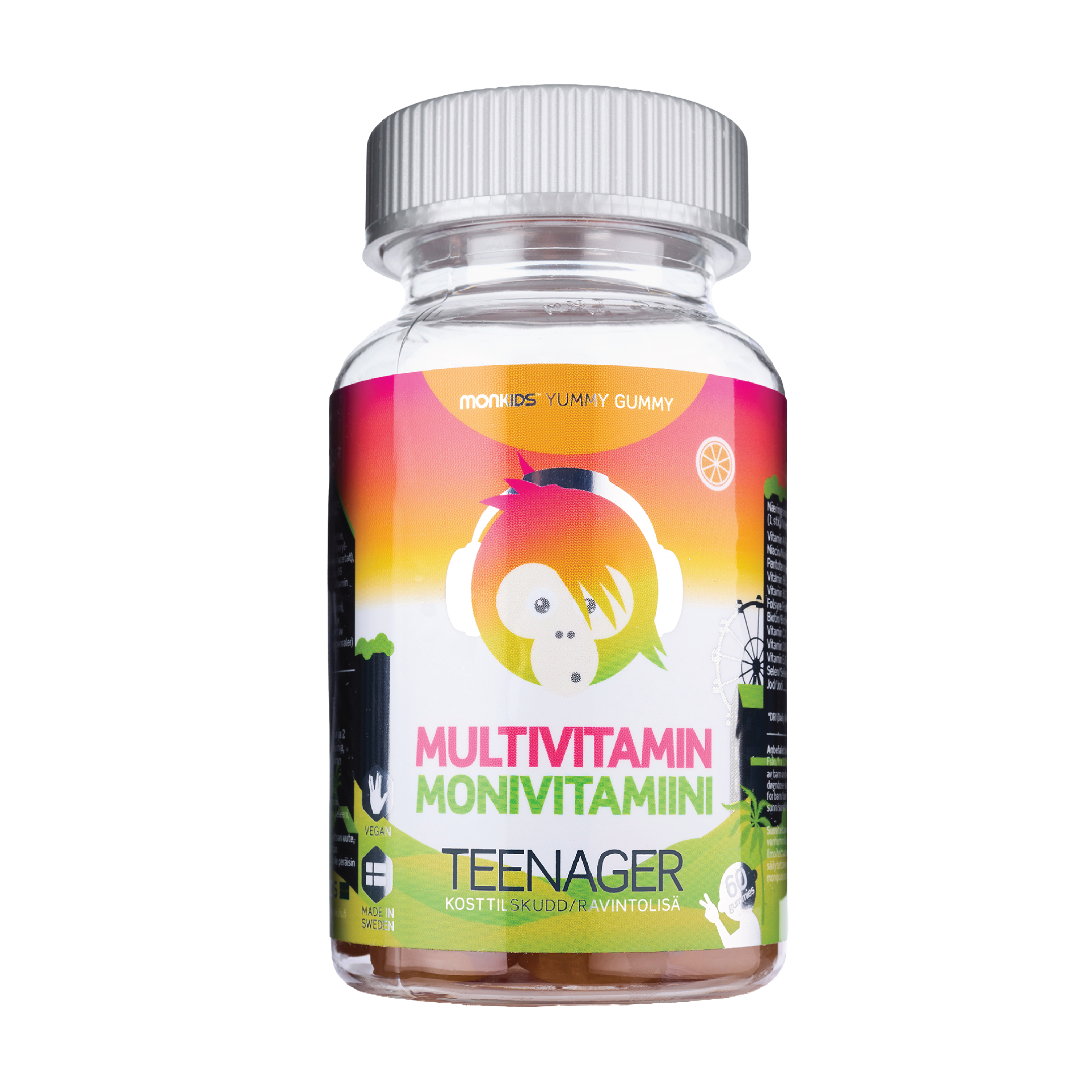 Monkids Multivitamin Teenager, Appelsin, 60 stk.