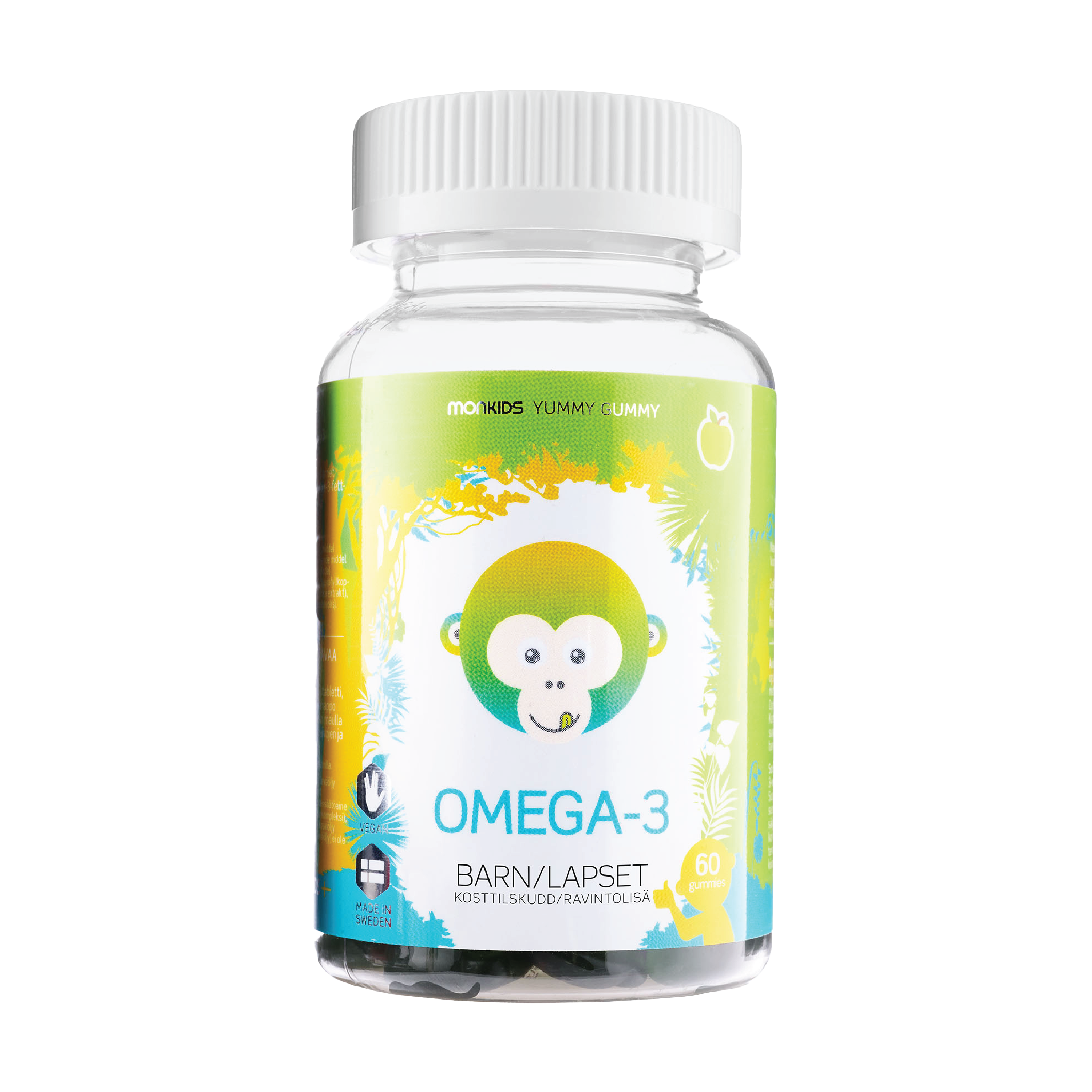 Monkids Omega-3, Eple, 60 stk.
