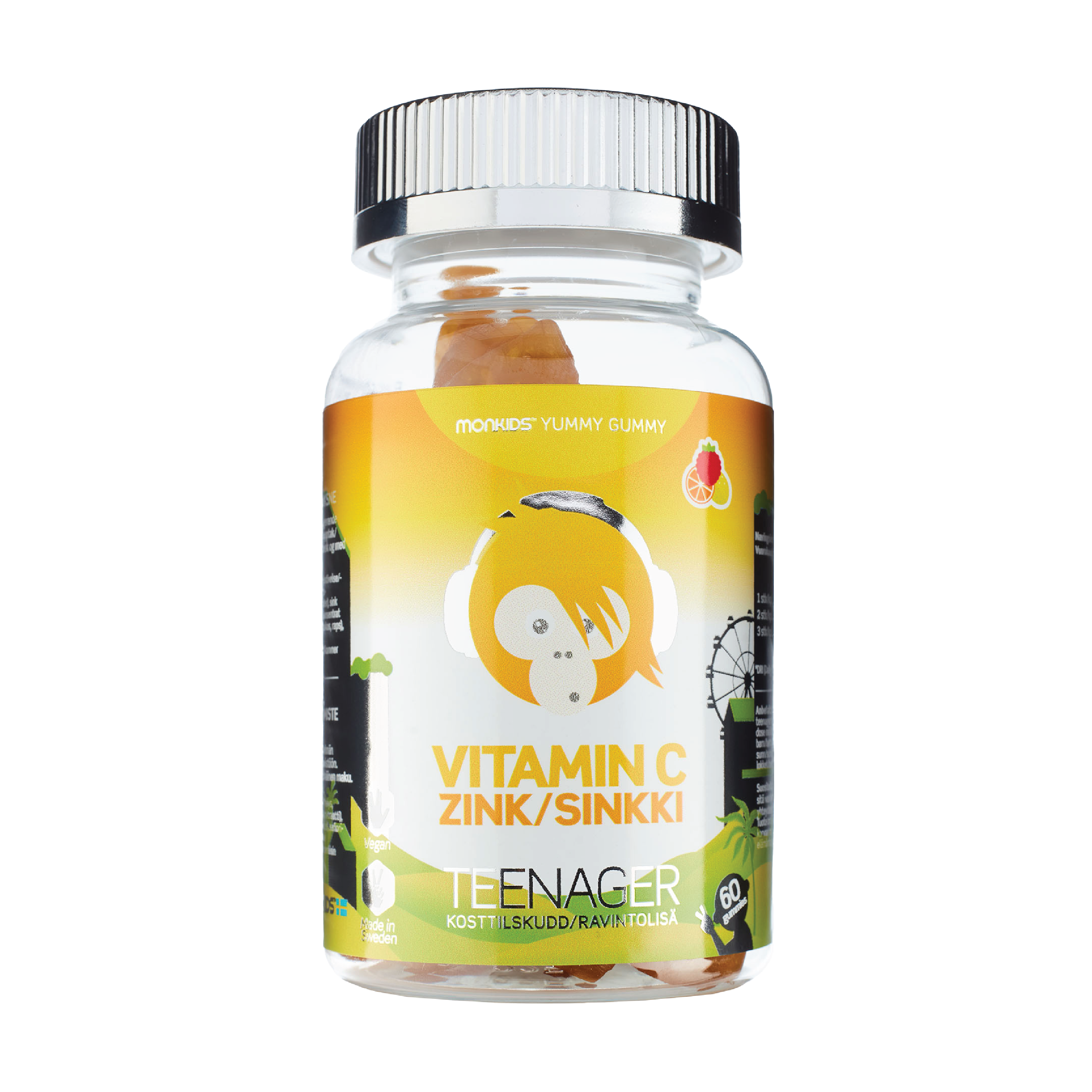 Monkids Vitamin C+Sink Teenager, Fruktsmak, 60 stk.