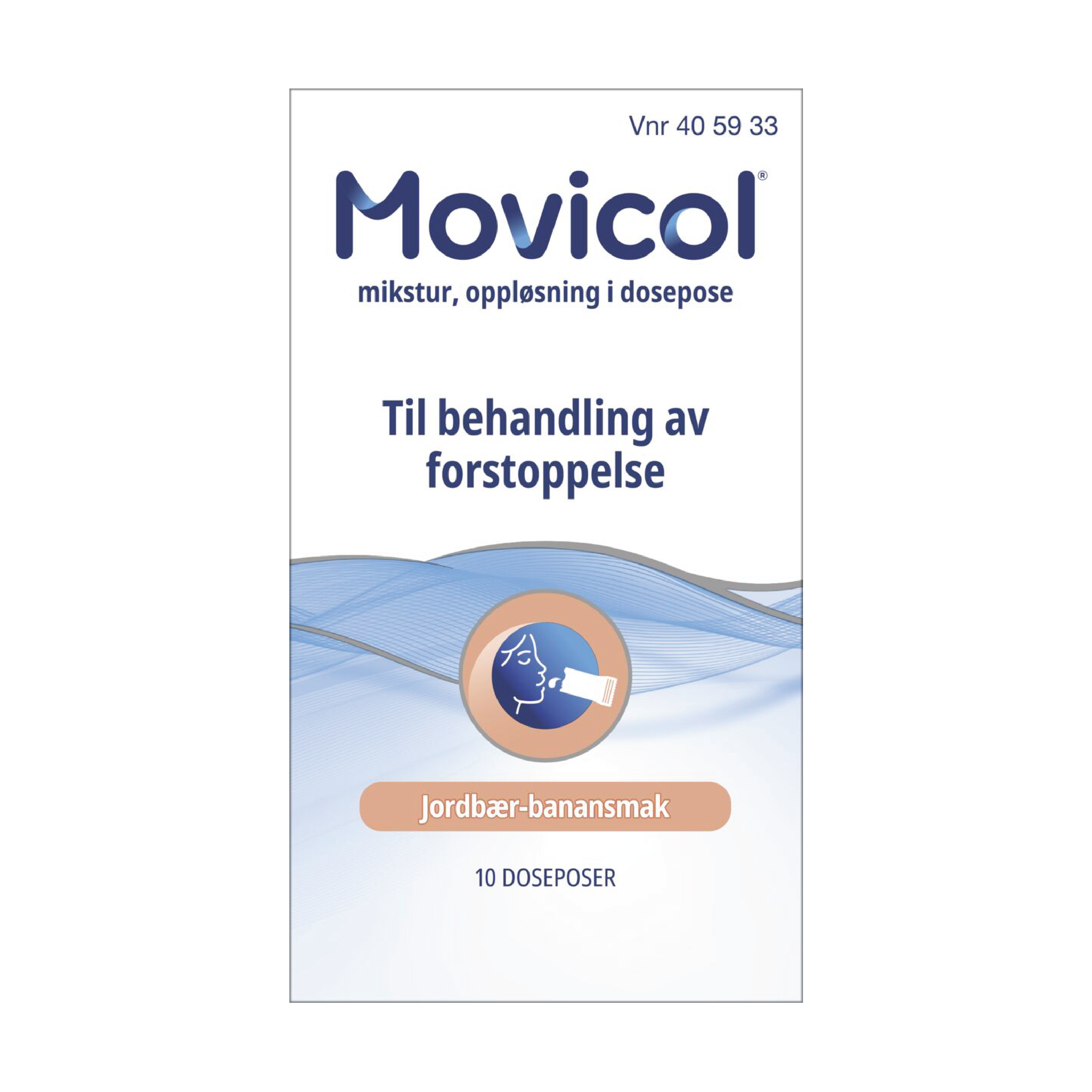 Movicol Mikstur jordbær-/banansmak, 10 x 25 ml.