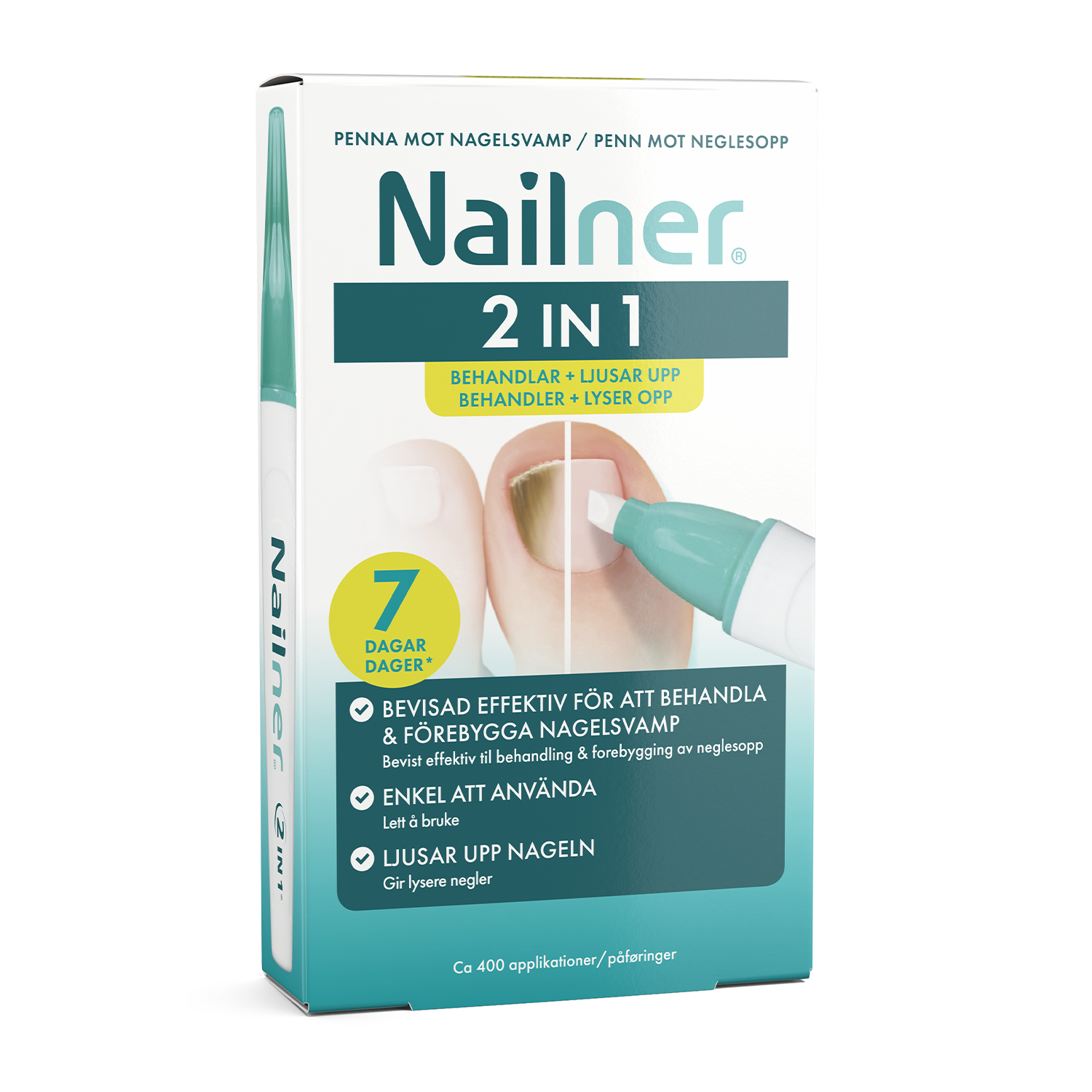 Nailner 2-i-1 pen mot neglesopp, 1 stk.
