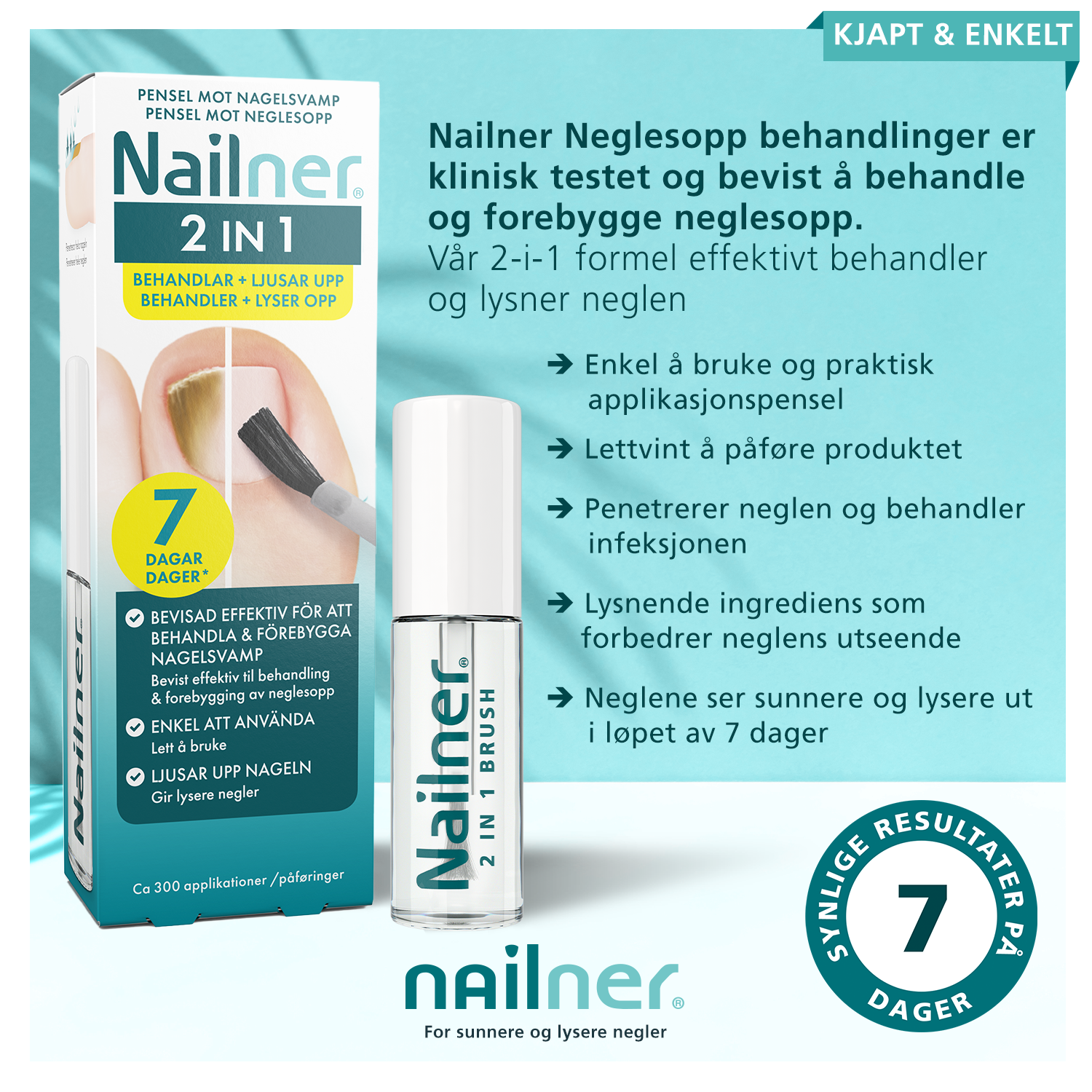 Nailner Pensel mot neglesopp 2-i-1, 5 ml