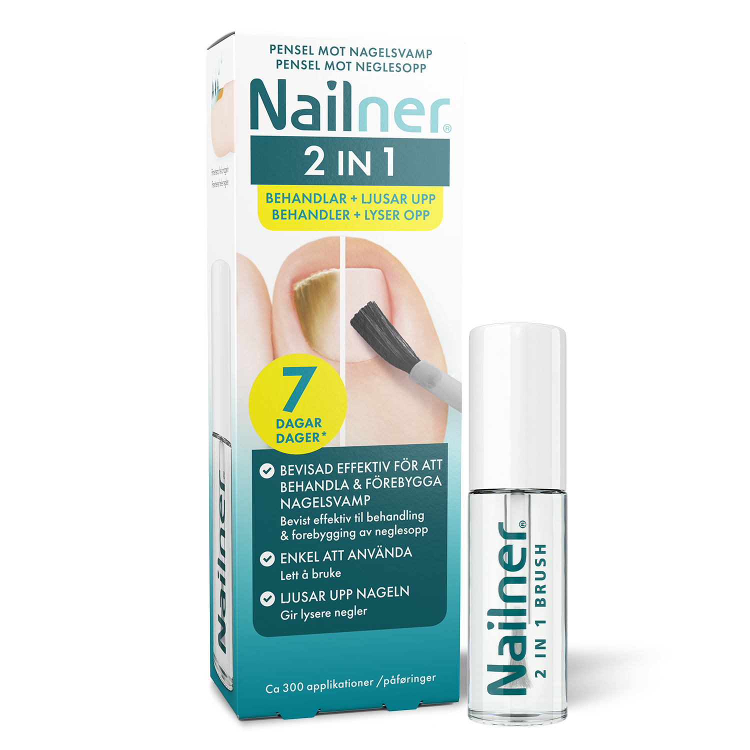 Nailner Pensel mot neglesopp 2-i-1, 5 ml