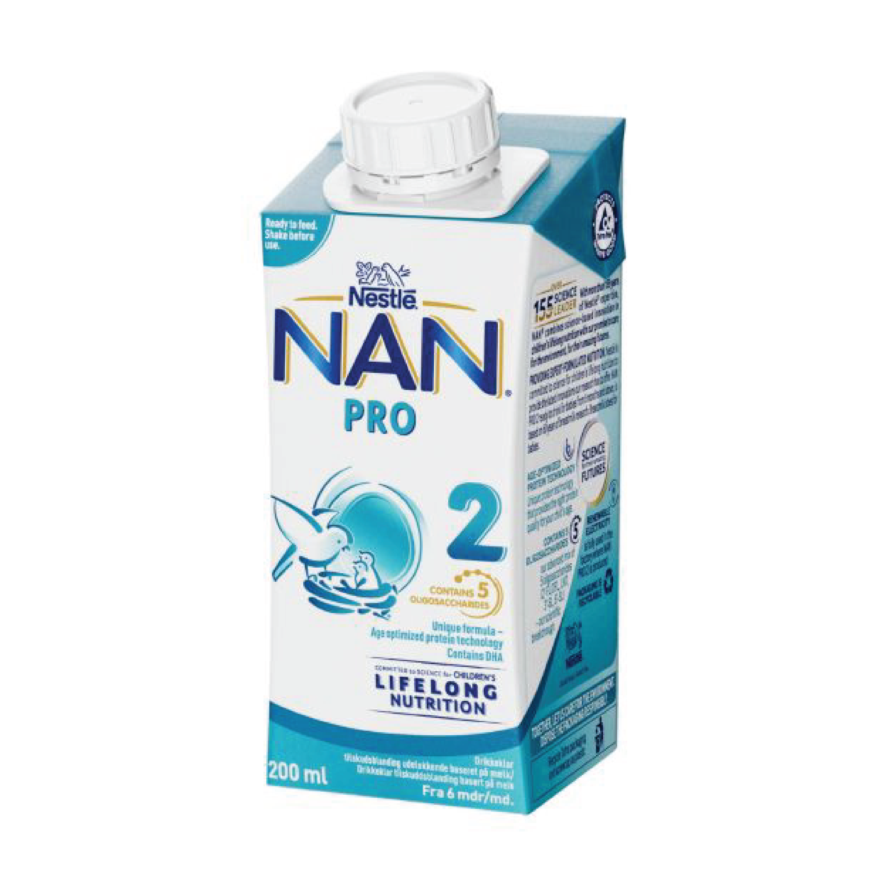 NAN PRO 2 drikkeklar tilskuddsblanding, 200 ml