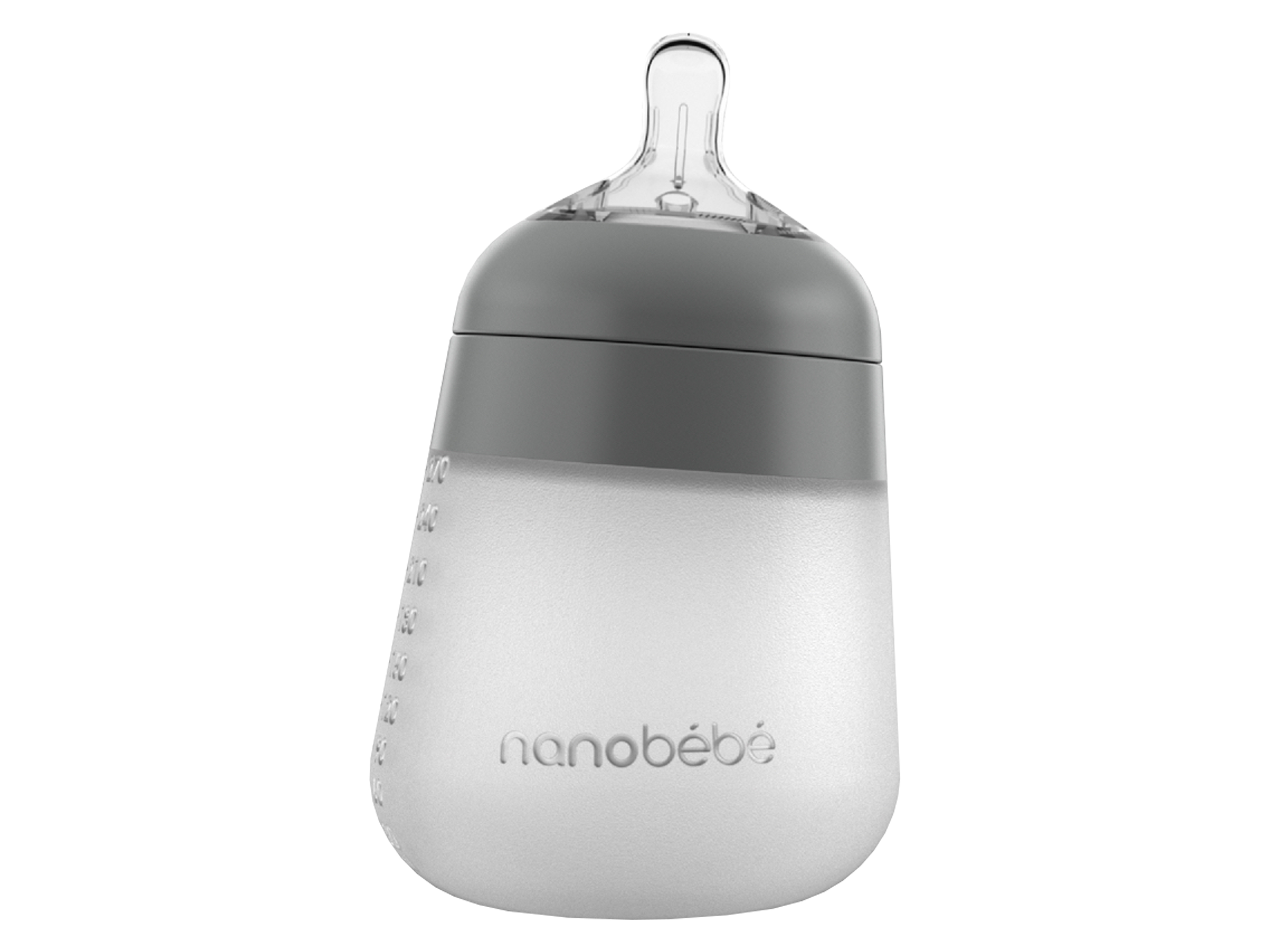 Nanobébé Flexy Silicone Bottle, Grå, 270 ml, 1 stk.