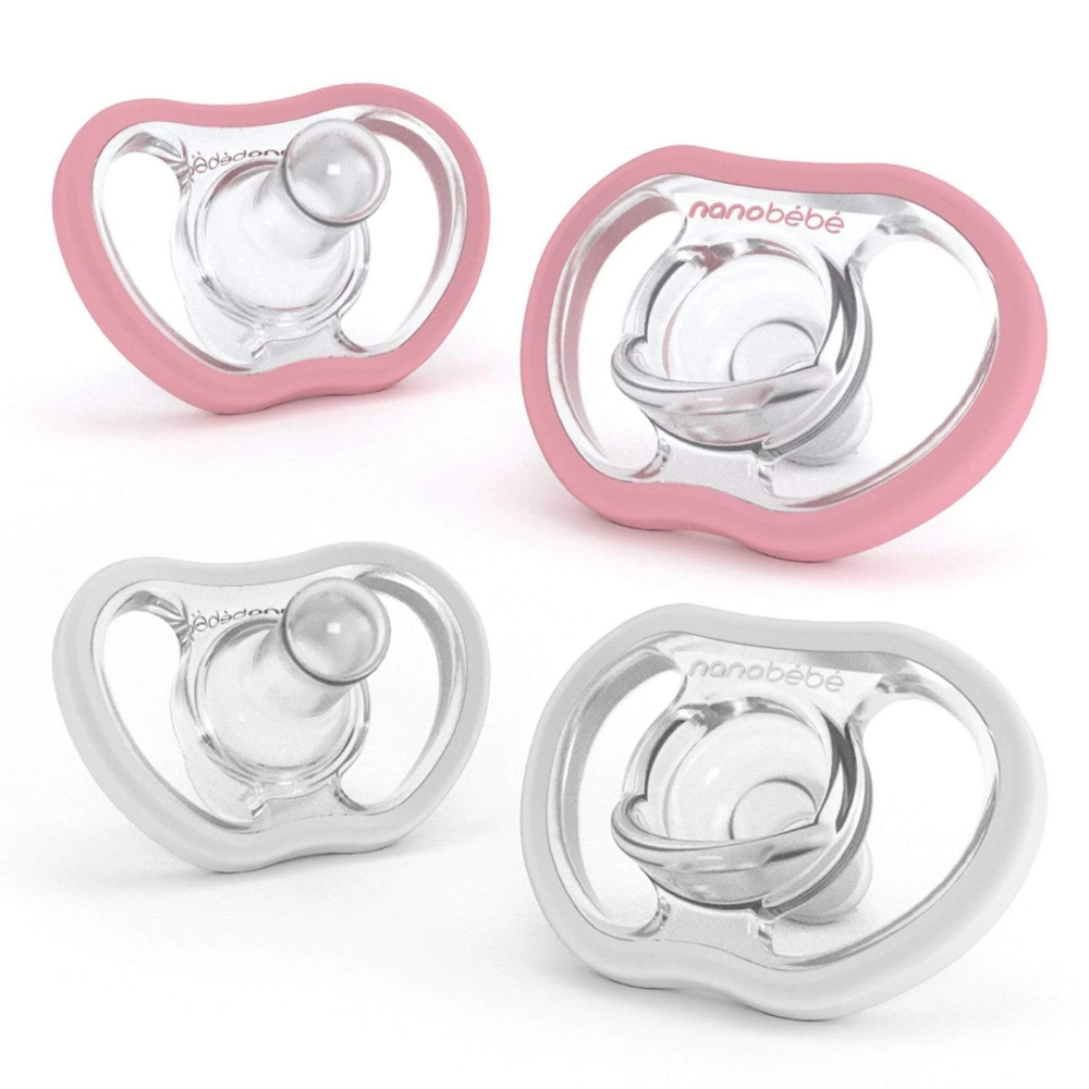 Nanobébé Active Flexy Smokk, 4 mnd+, rosa/hvit, 4 stk.