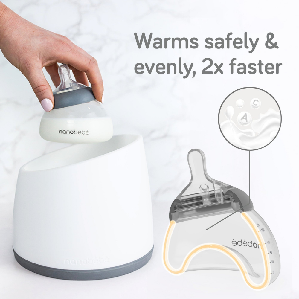 Nanobébé Brystmelkflaske Gen 2, Grå, 2 x 150 ml