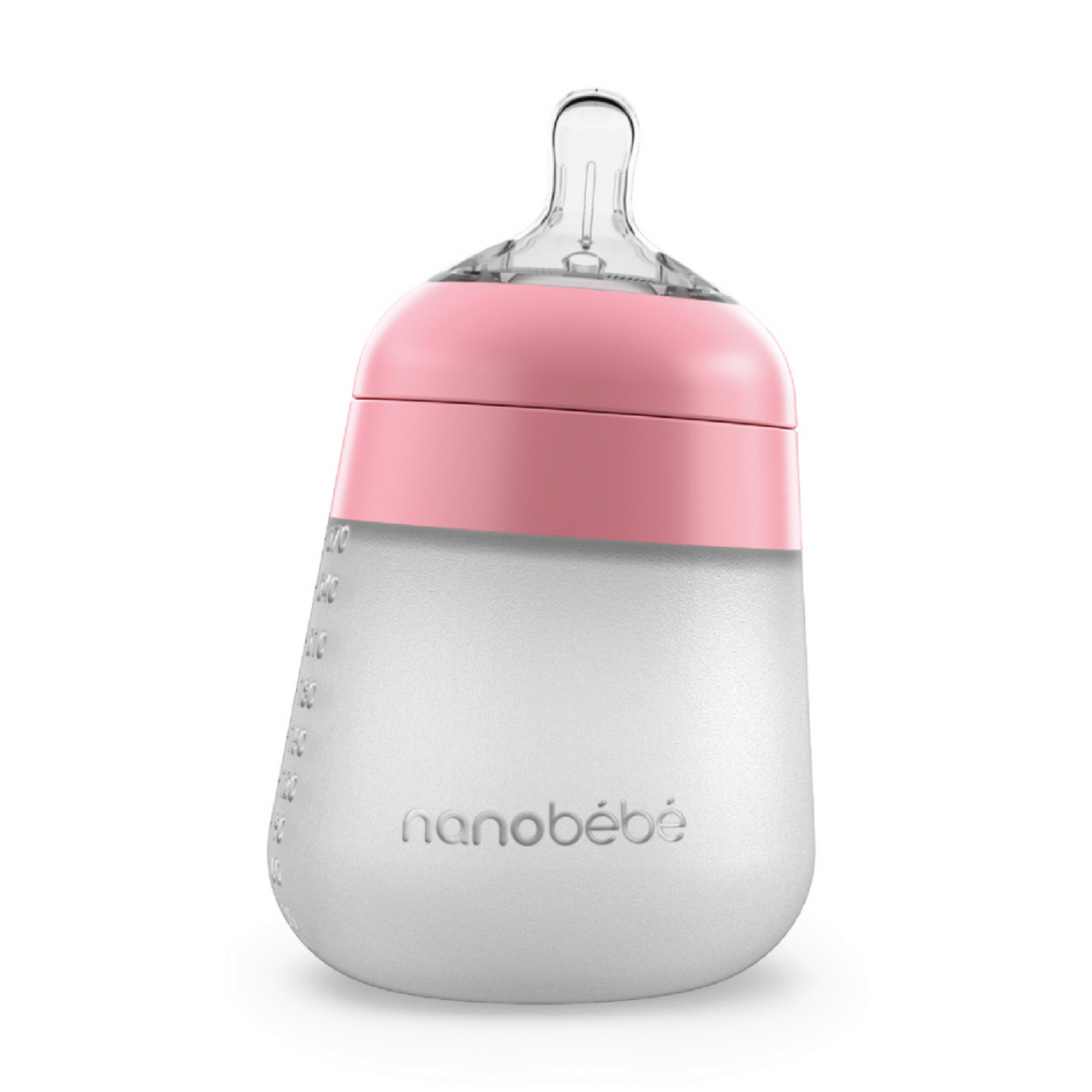 Nanobébé Flexy Silicone Bottle, Rosa, 270 ml, 1 stk.