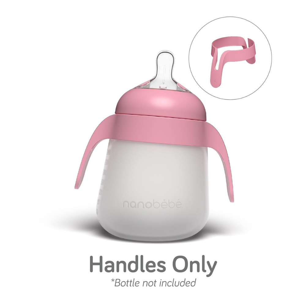 Nanobébé Løse håndtak til Flexy Silikontåteflaske Gen 2, Rosa, 2 stk.