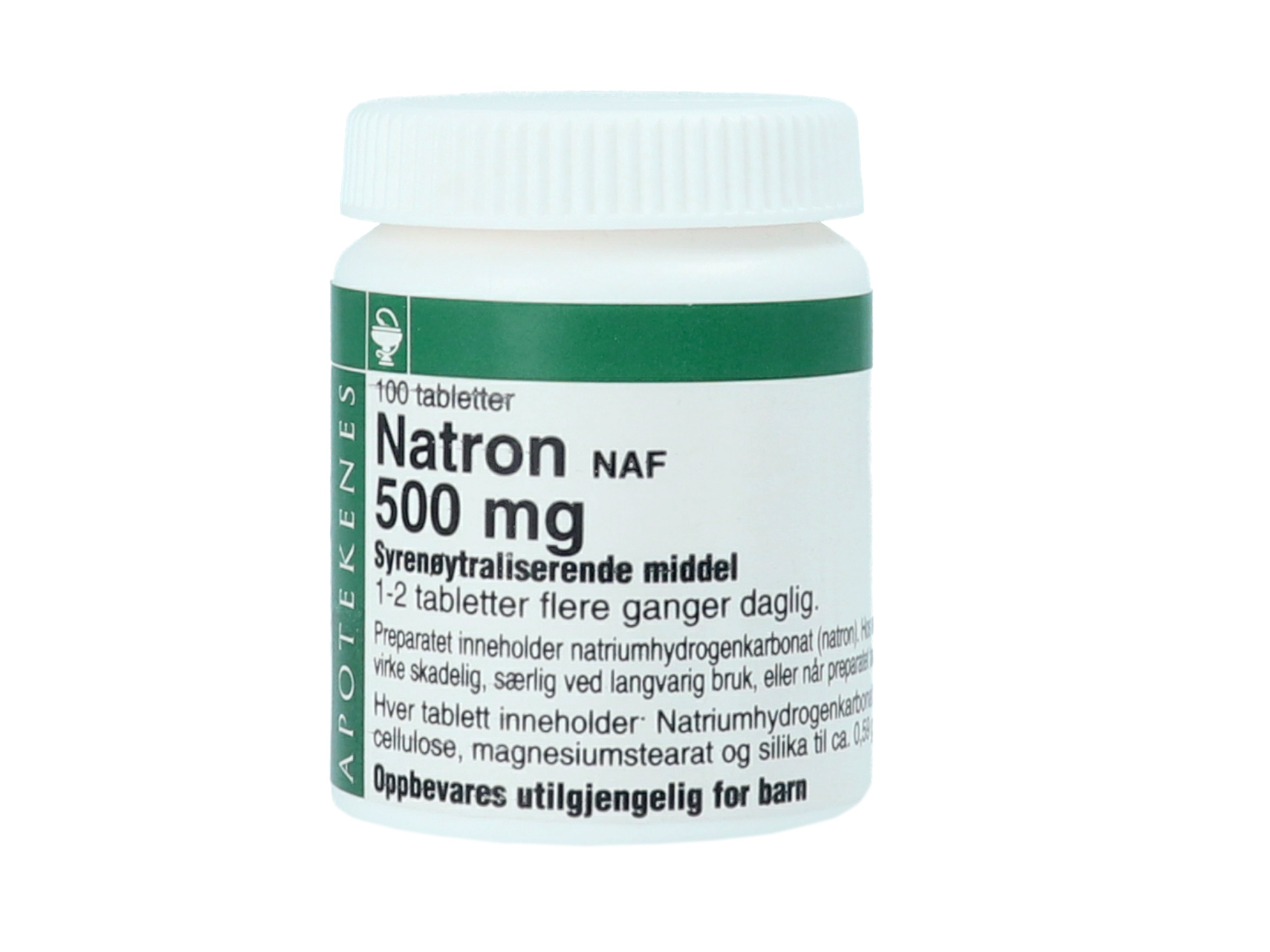 NAF Natron NAF tabletter 500mg, 100 stk.