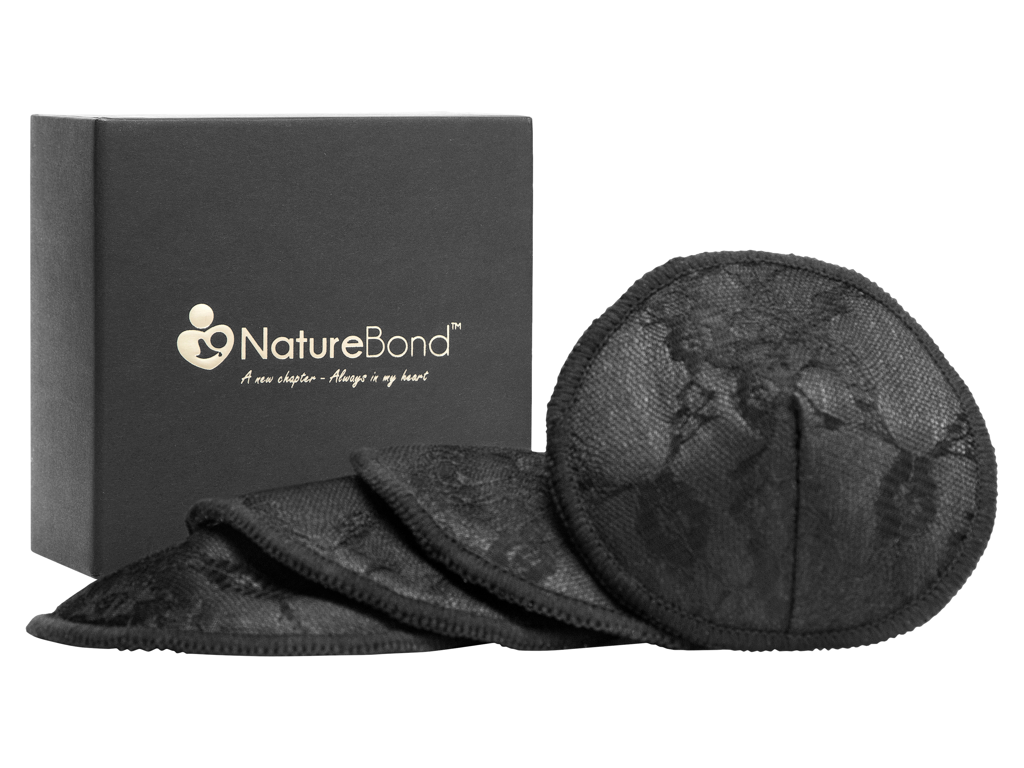 NatureBond Ammeinnlegg Bambus, Sort, 5 par