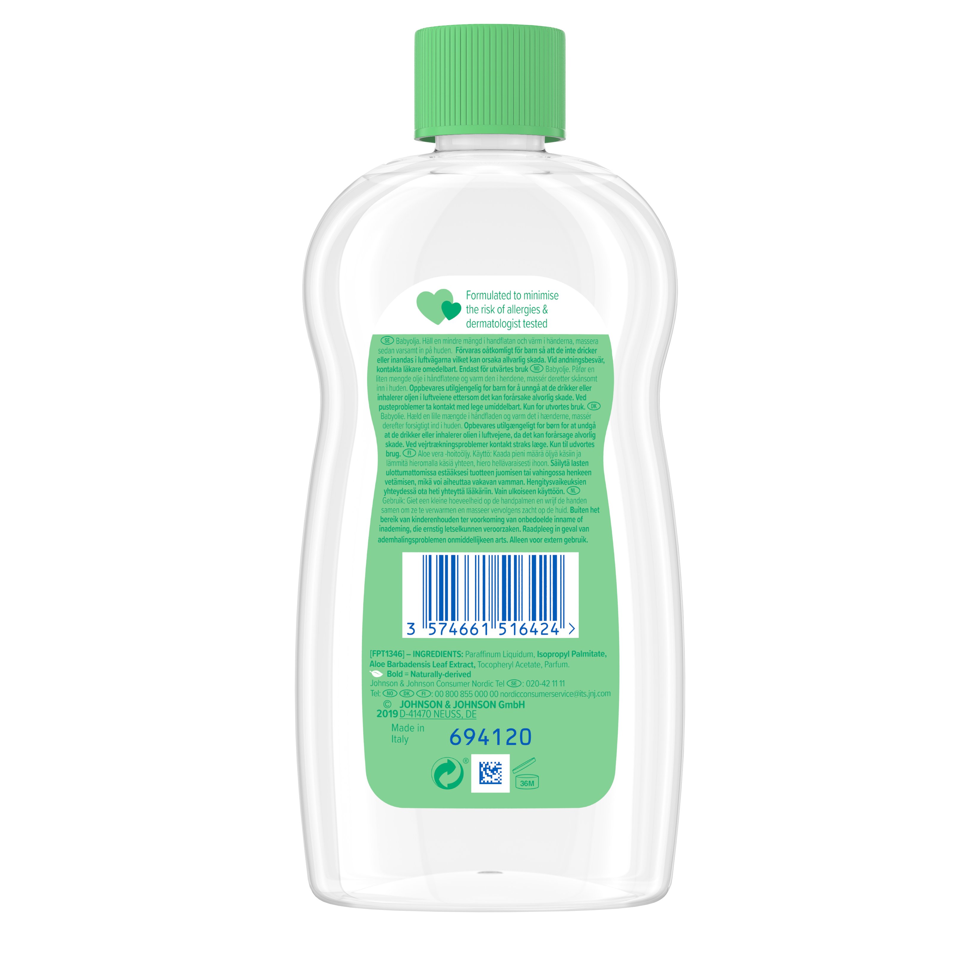 Natusan by Johnson's® Aloe Vera Oil, 300 ml