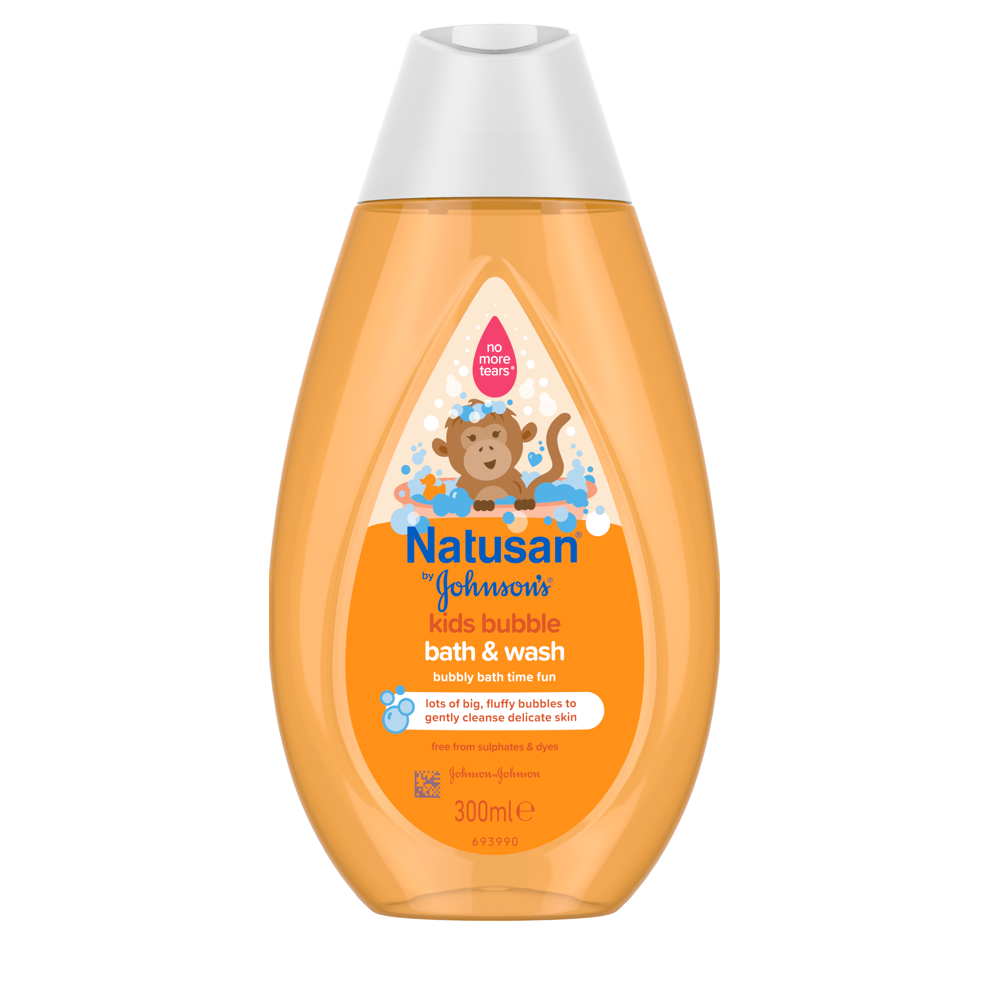 Natusan by Johnson's® Kids Bubble Bath & Wash, 300 ml