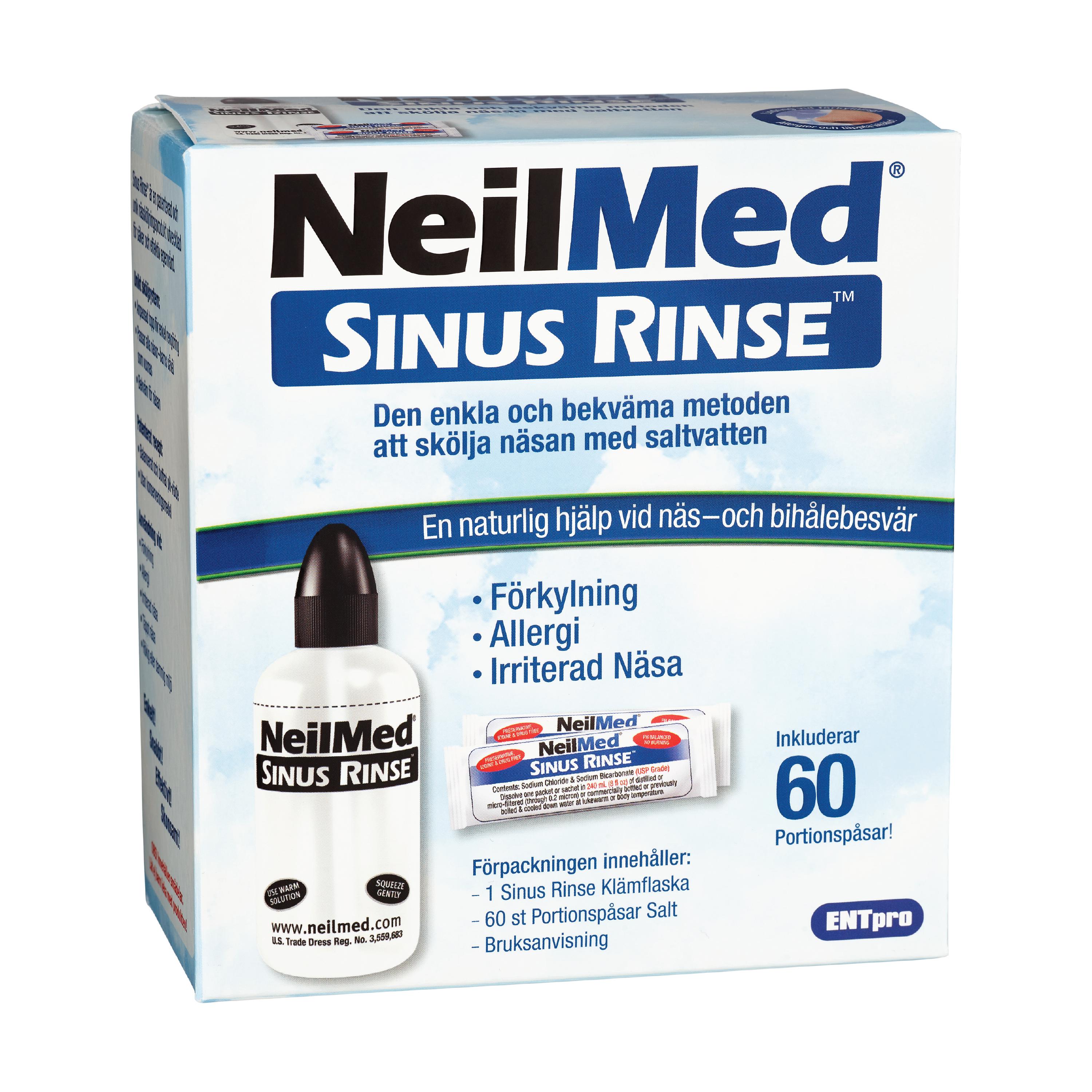 Neilmed Sinus Rinse Neseskyller M 60 Poser Salt 1 Sett Pollenallergi Neilmed Sinus Rinse Neseskyller M 60 Poser Salt 1 Sett Pollenallergi