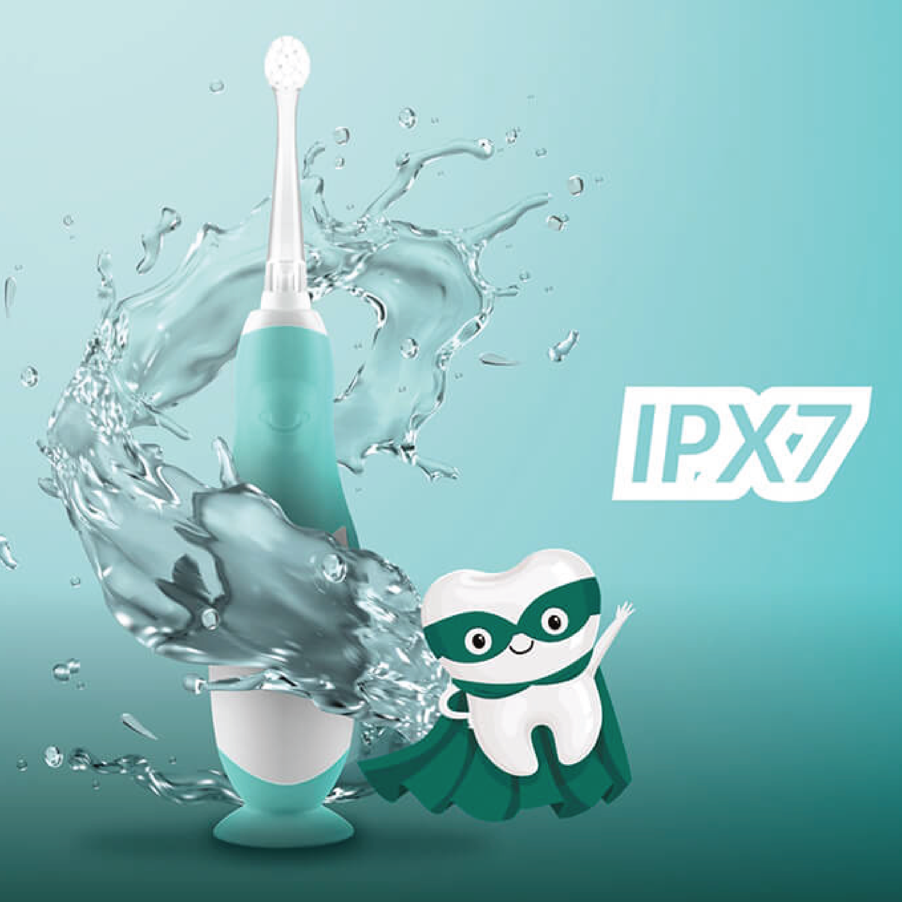 NENO Denti Elektrisk tannbørste til barn, Hvit/mint, 1 stk.