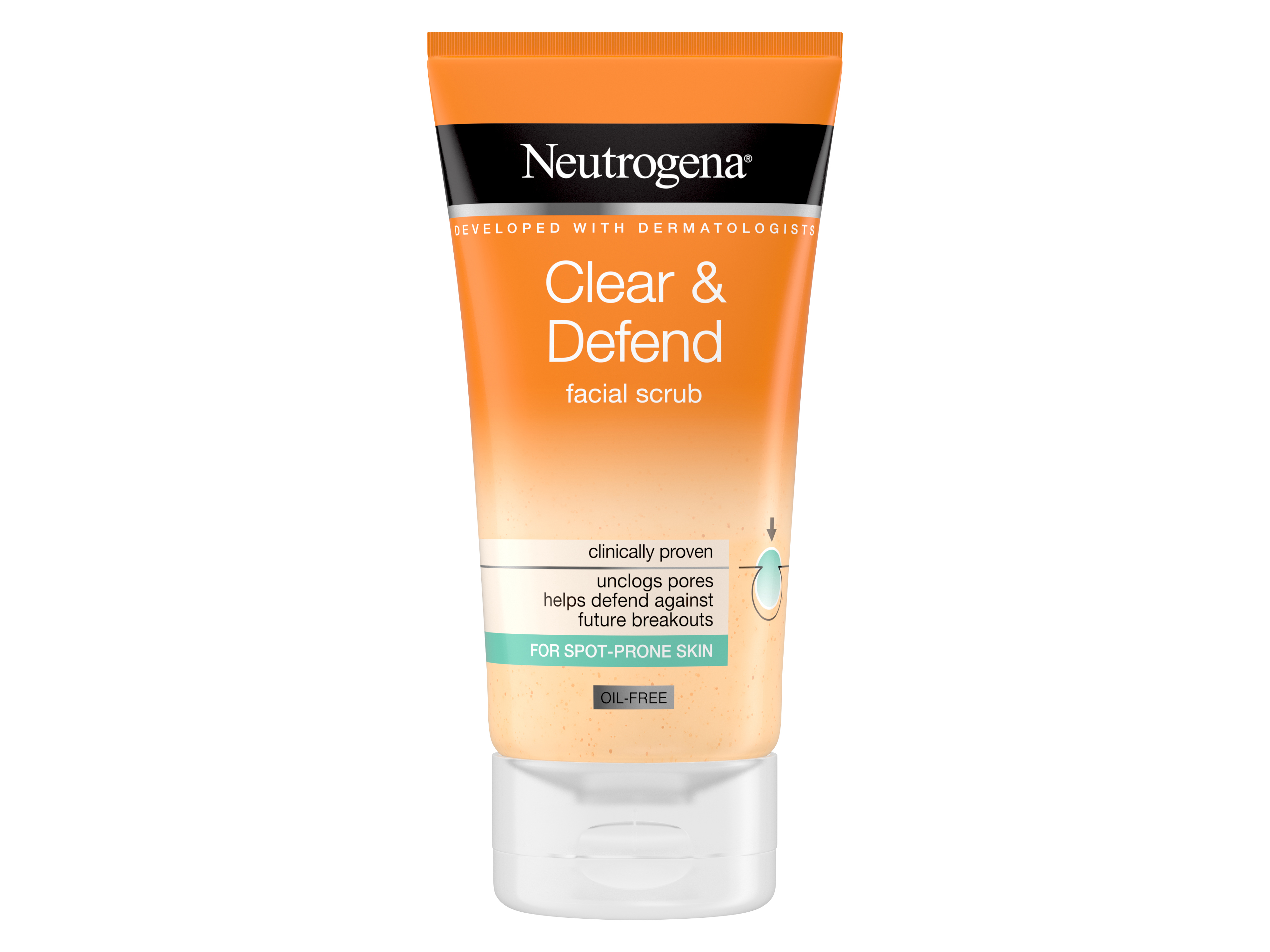 Neutrogena Clear & Defend Daily Facial Scrub, 150 ml