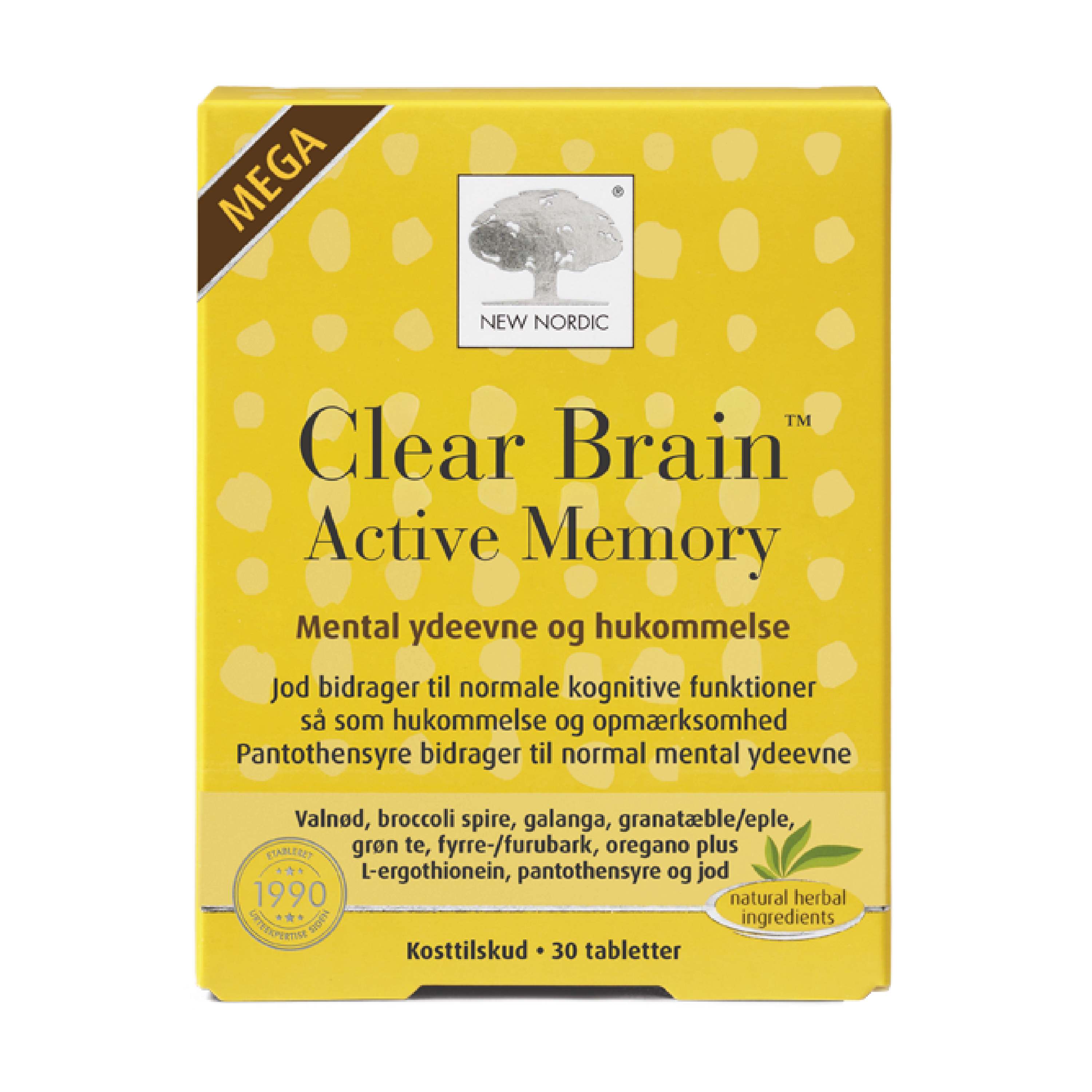 New Nordic Clear Brain Active Memory tabletter, 30 stk.