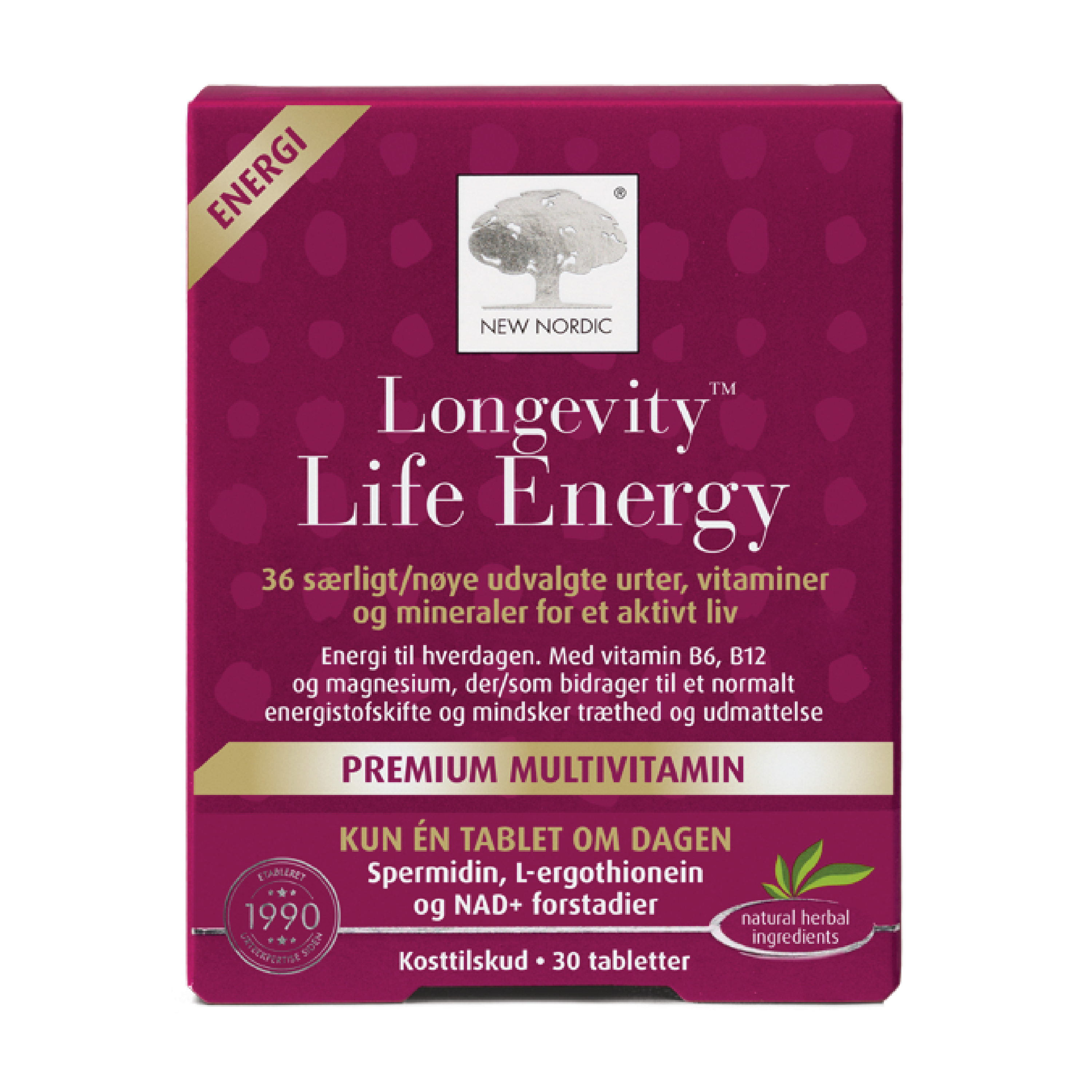 New Nordic Longevity Life Energy tabletter, 30 stk.