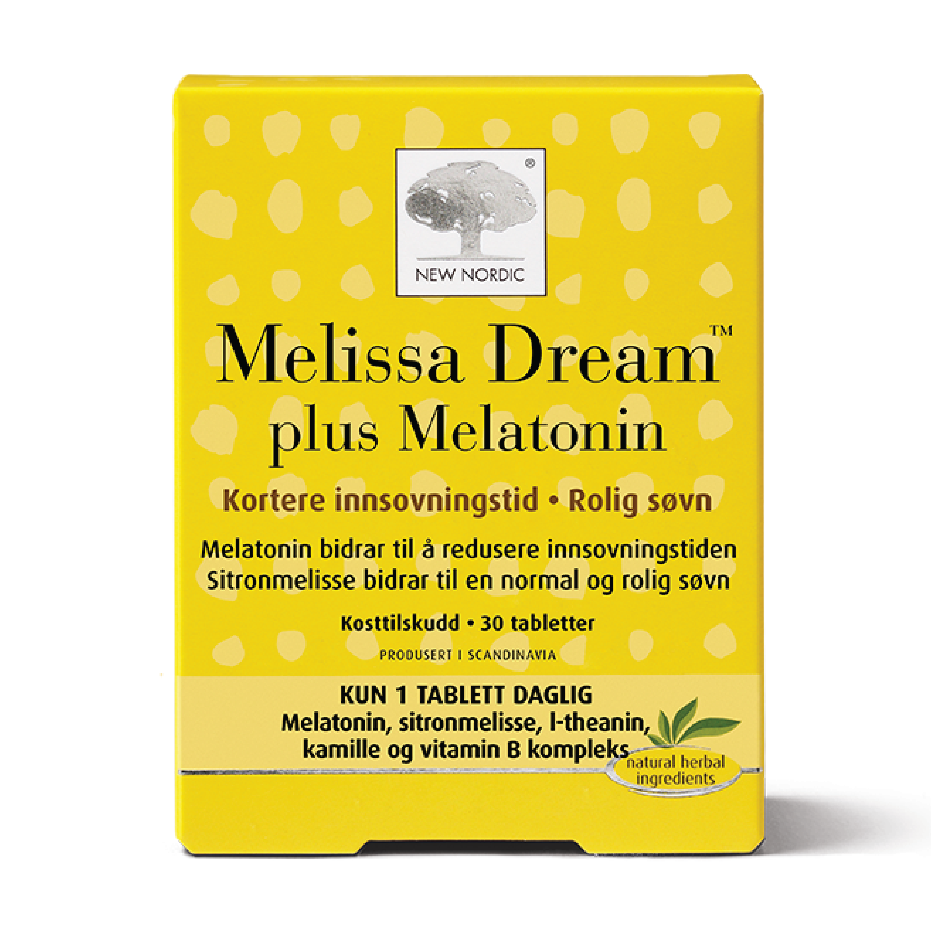 New Nordic Melissa Dream plus Melatonin tabletter, 30 stk.