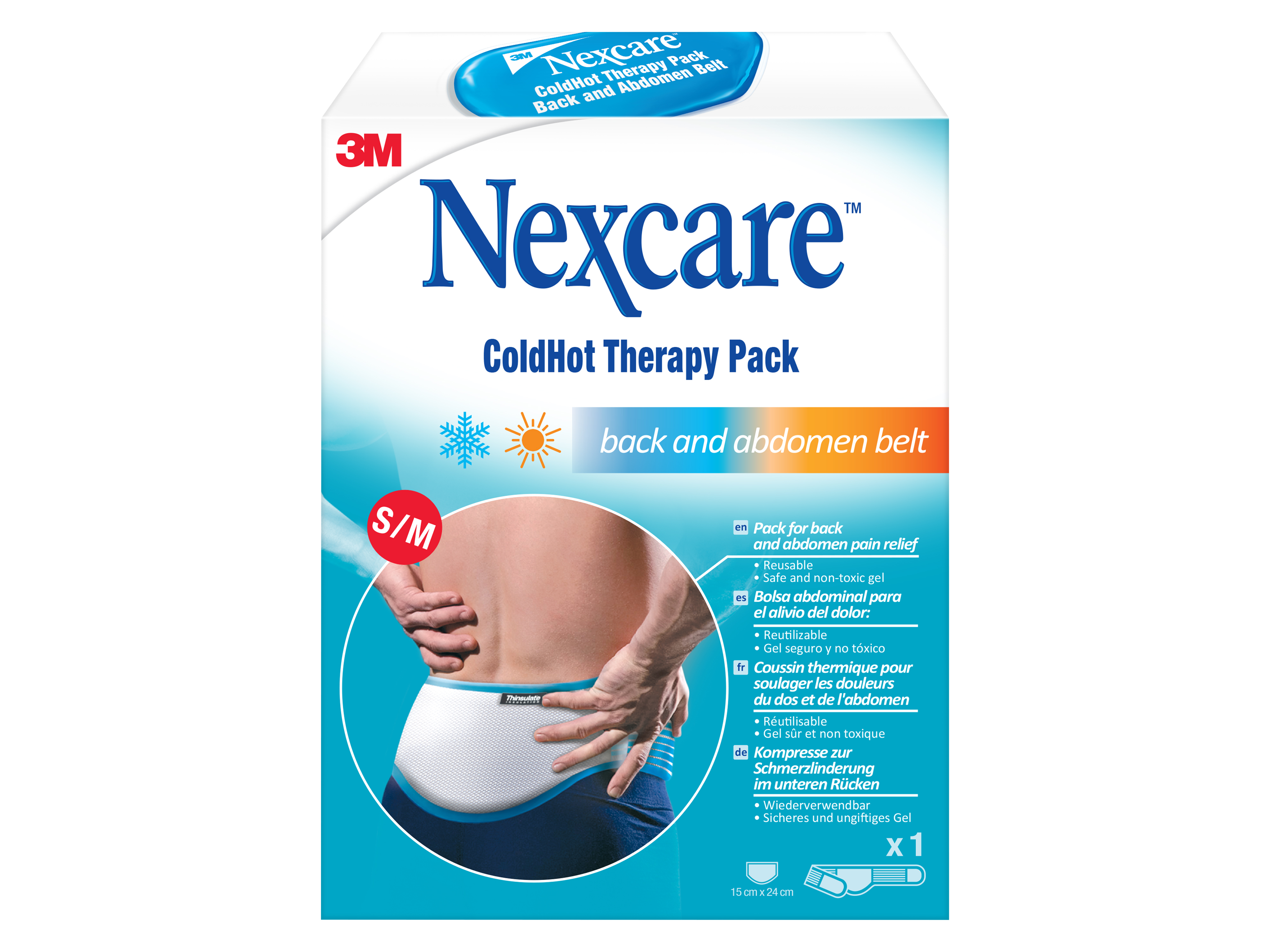 Nexcare ColdHot rygg- og magebelte, Small/Medium, 1 stk.