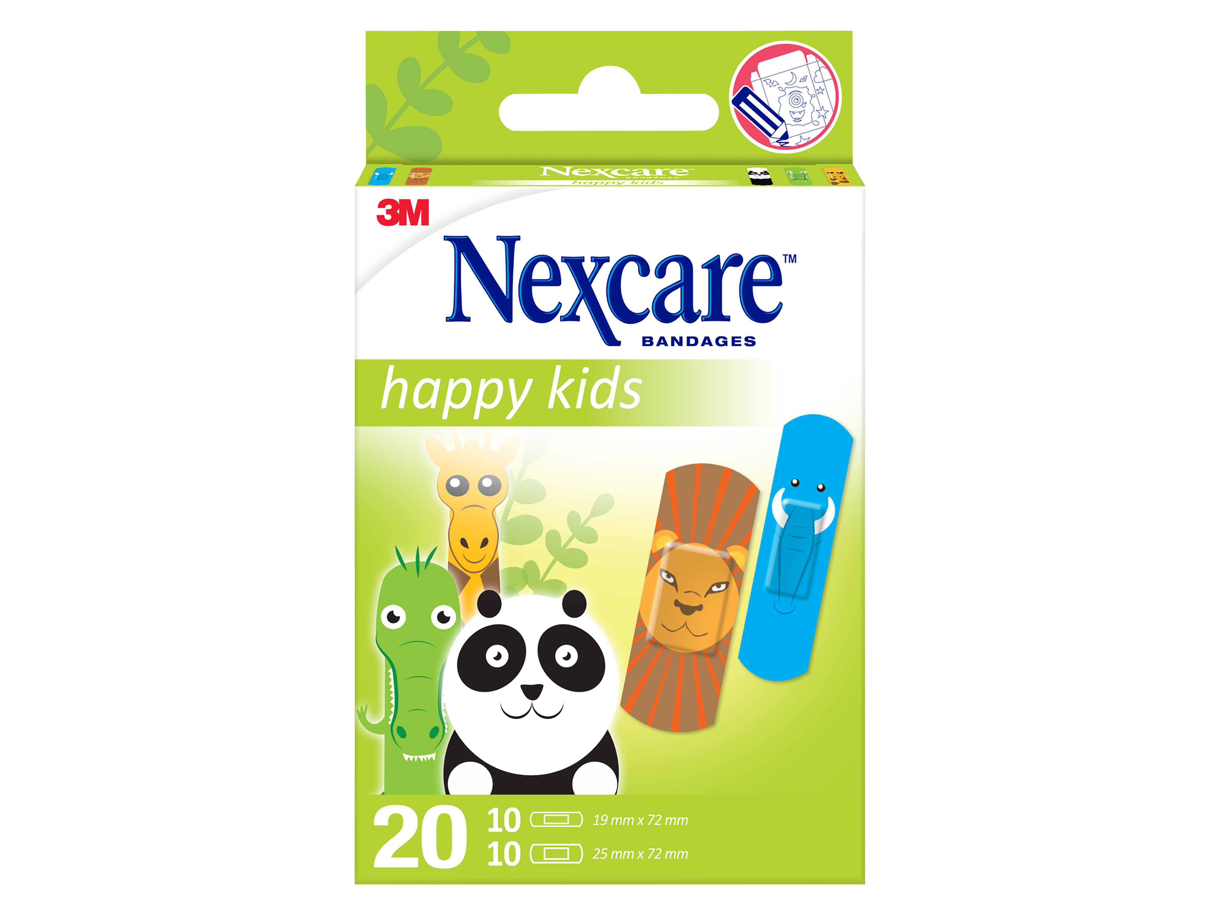 Nexcare Happy Kids Animals plaster, 20 stk.