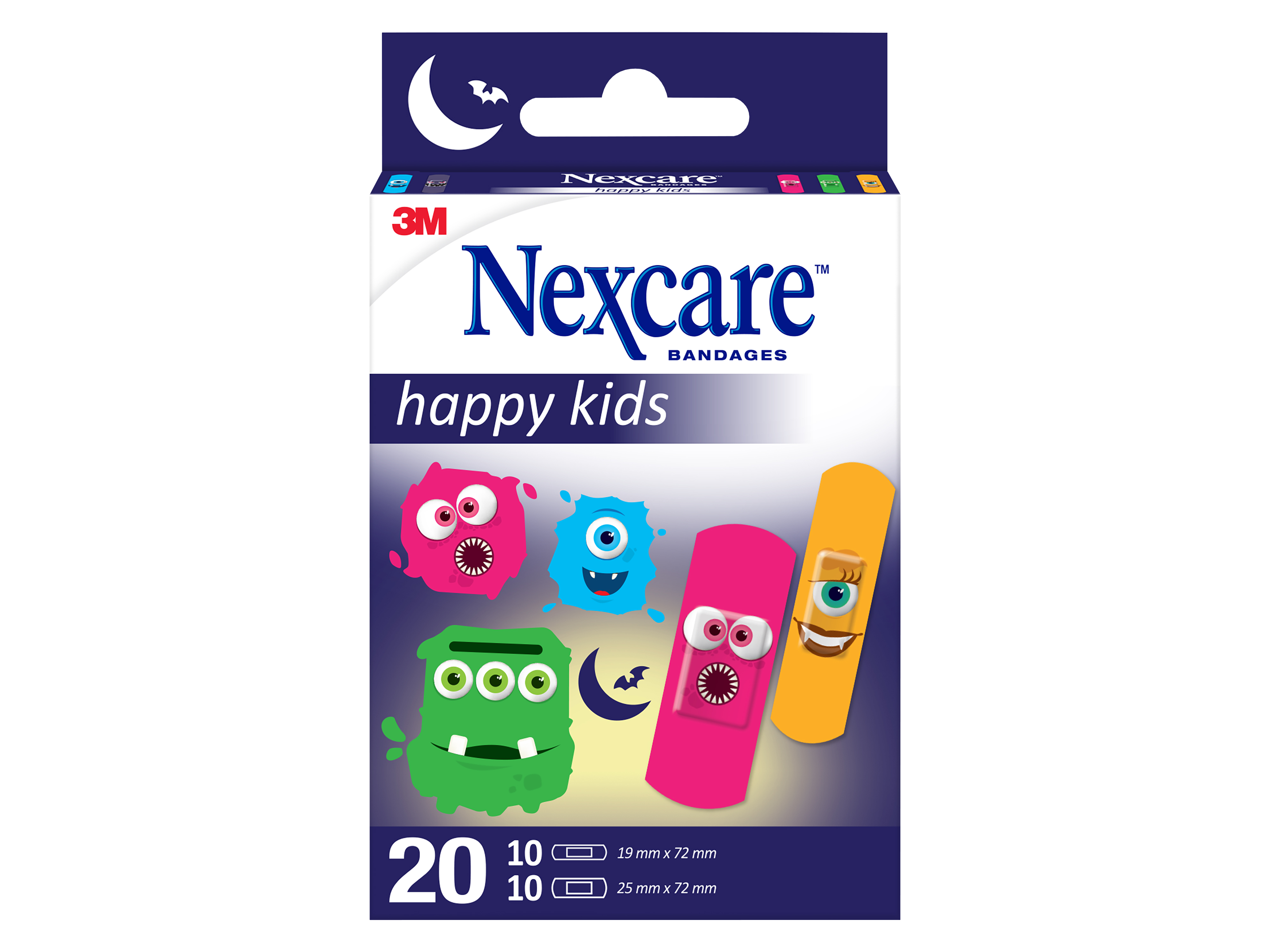 Nexcare Happy Kids Monster, 20 stk.