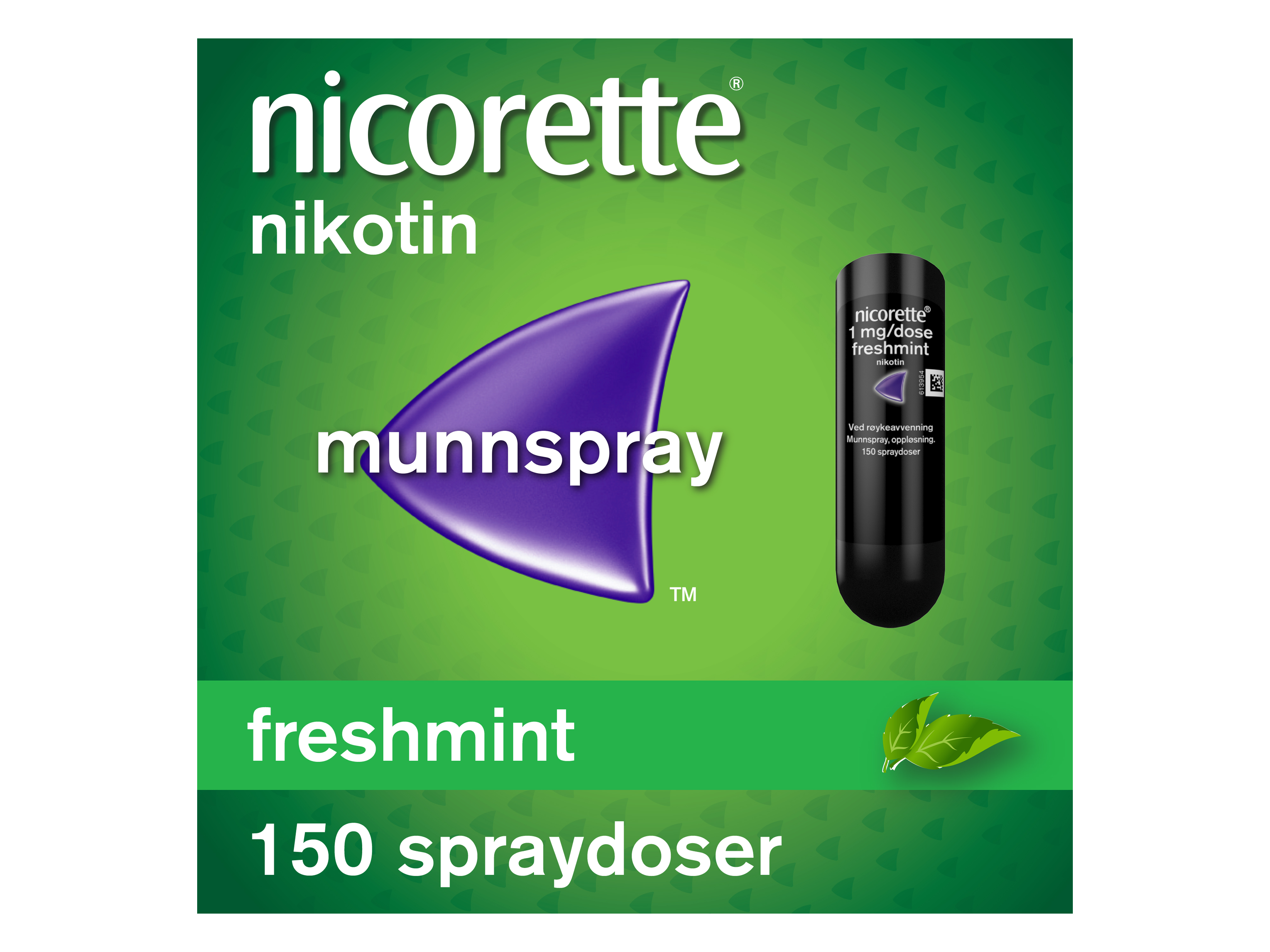 Nicorette Munnspray, 1 mg nikotin, Freshmint 150 spray, Slutte å røyke