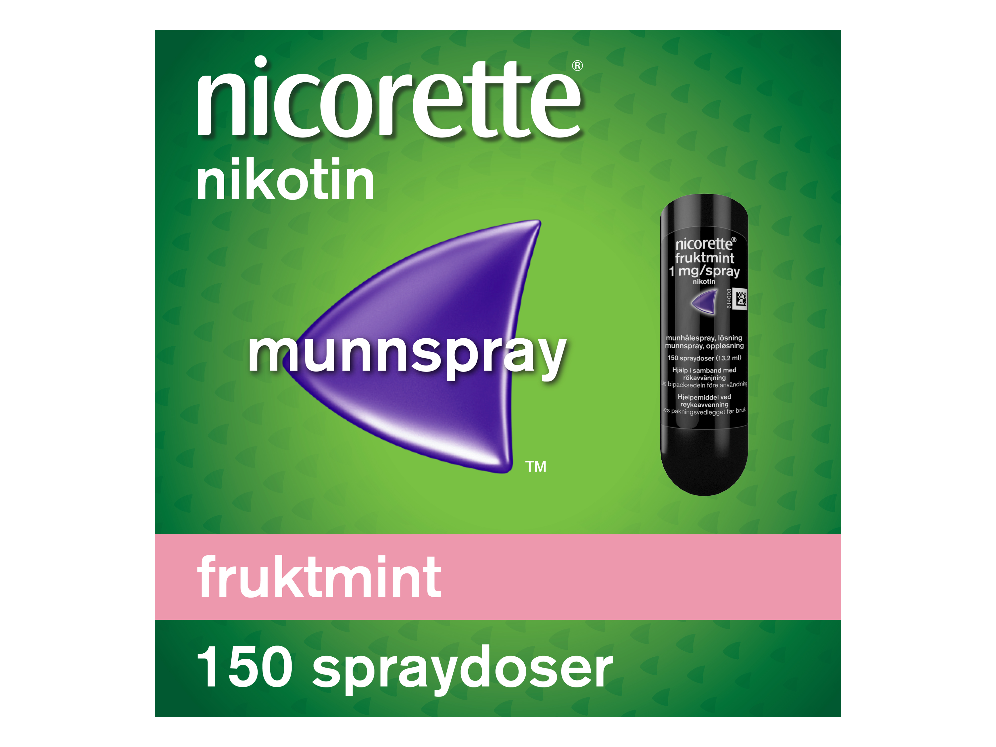 Nicorette 1 mg/dose munnspray, Fruktmint, 150 stk.
