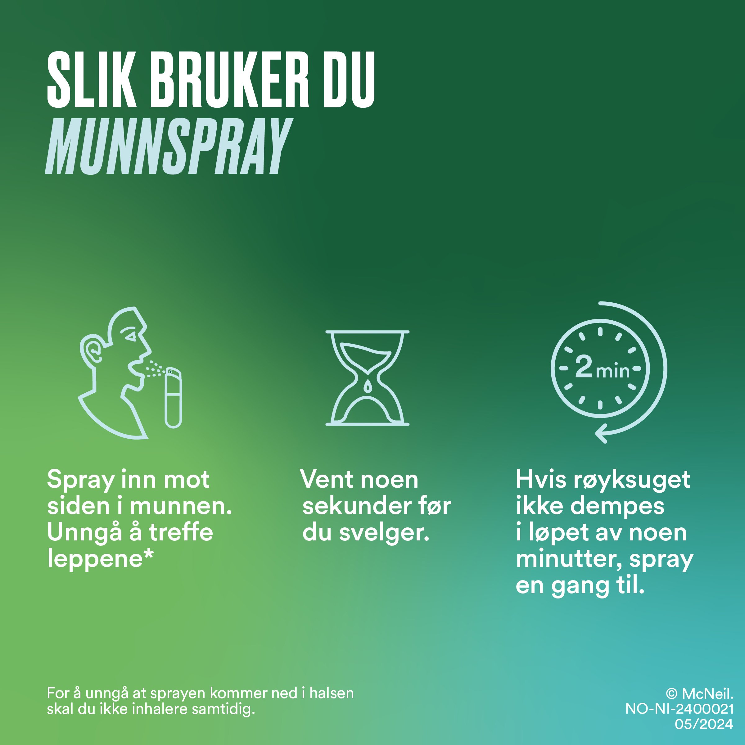 Nicorette 1 mg/dose munnspray, Freshmint, 300 doser