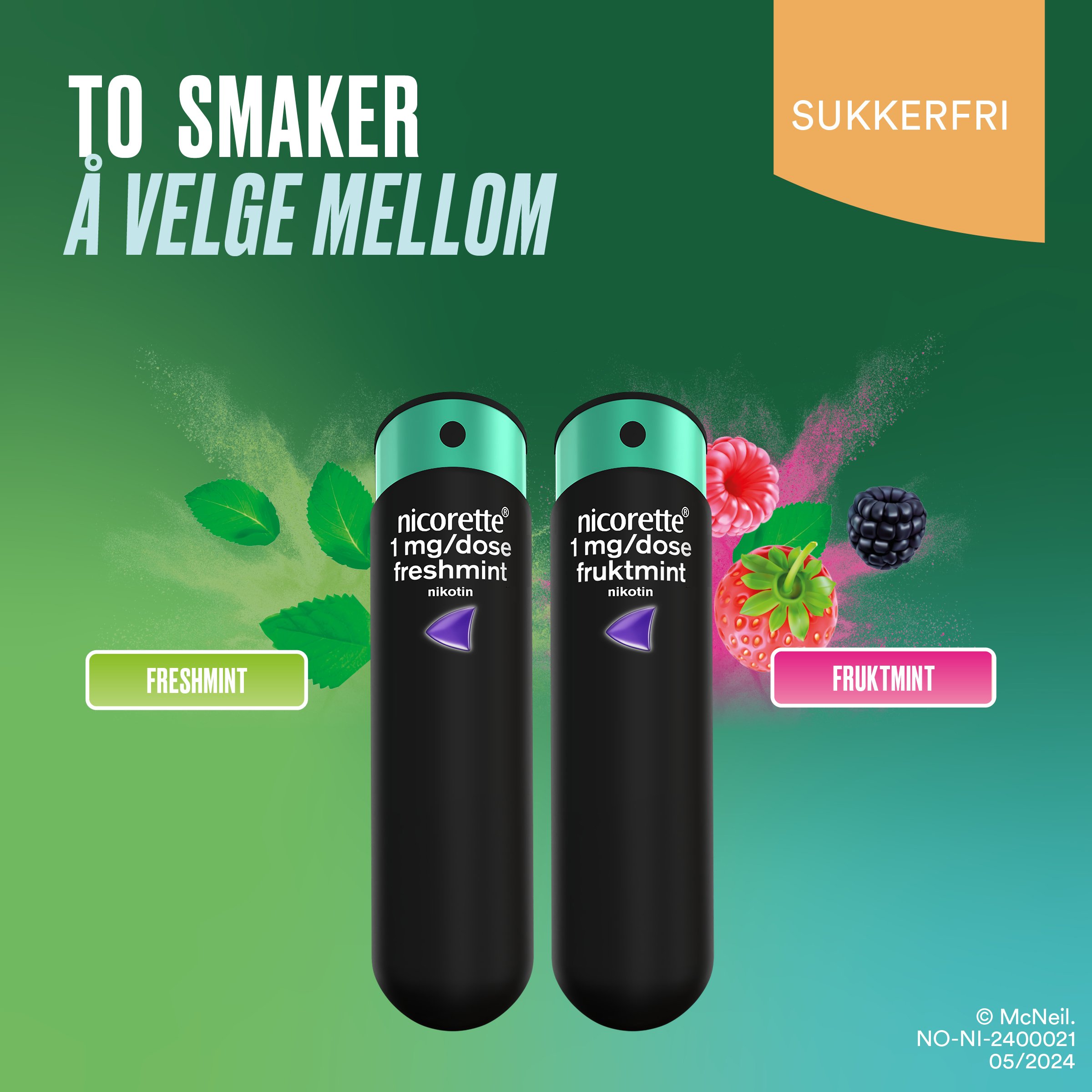 Nicorette 1 mg/dose munnspray, Freshmint, 300 doser