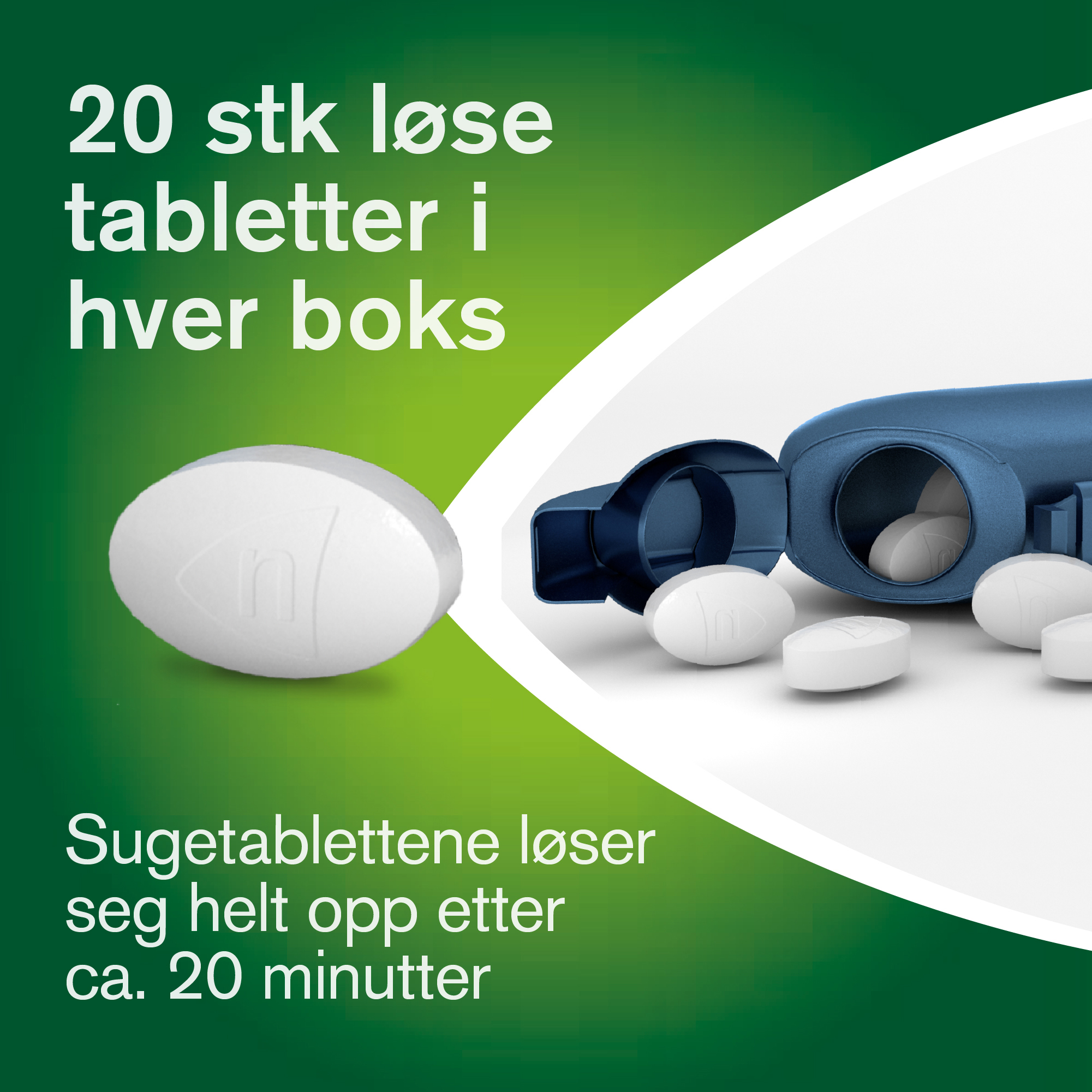 Nicorette 2 mg sugetabletter, Frukt, 20 stk.