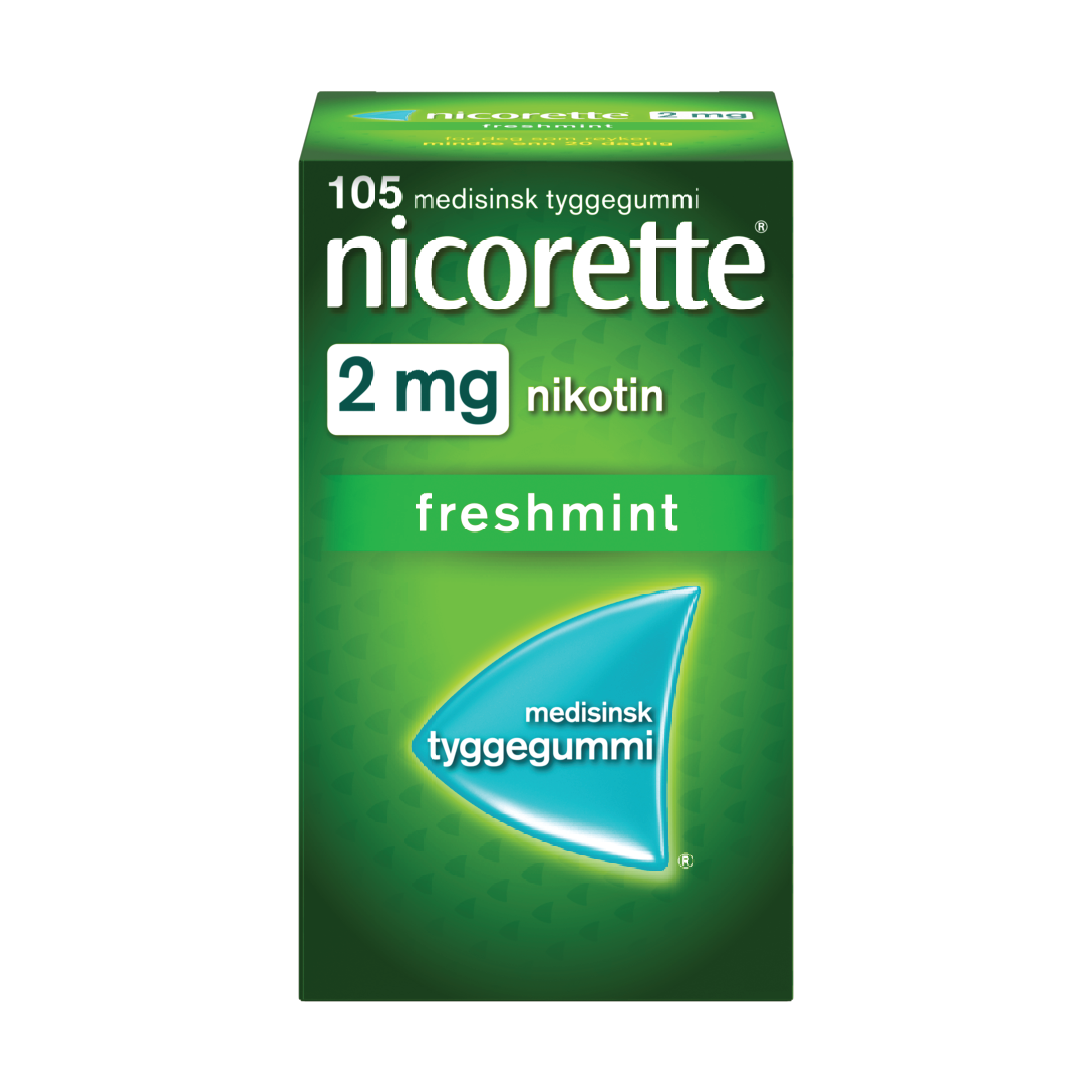 Nicorette 2 mg tyggegummi, Freshmint, 105 stk.