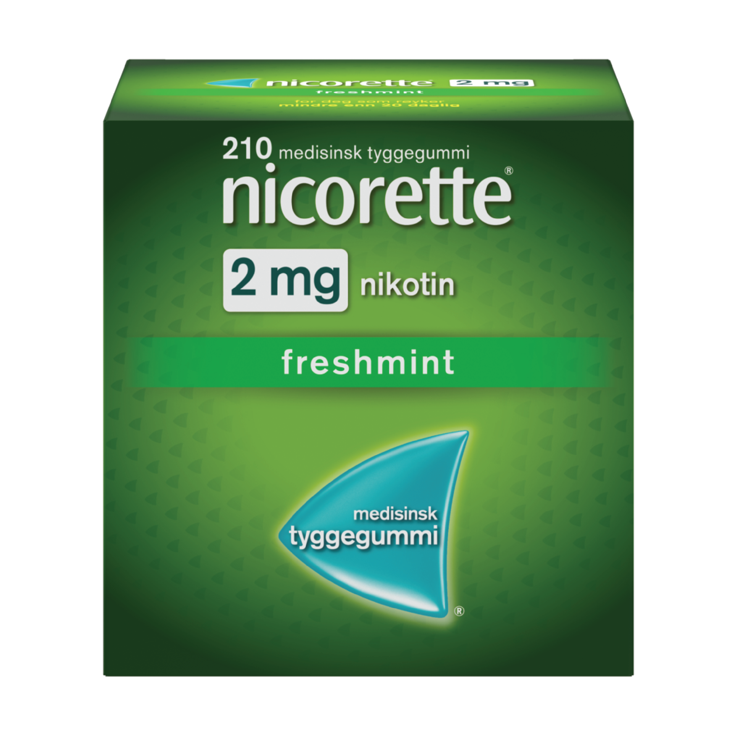 Nicorette 2 mg tyggegummi, Freshmint, 210 stk.