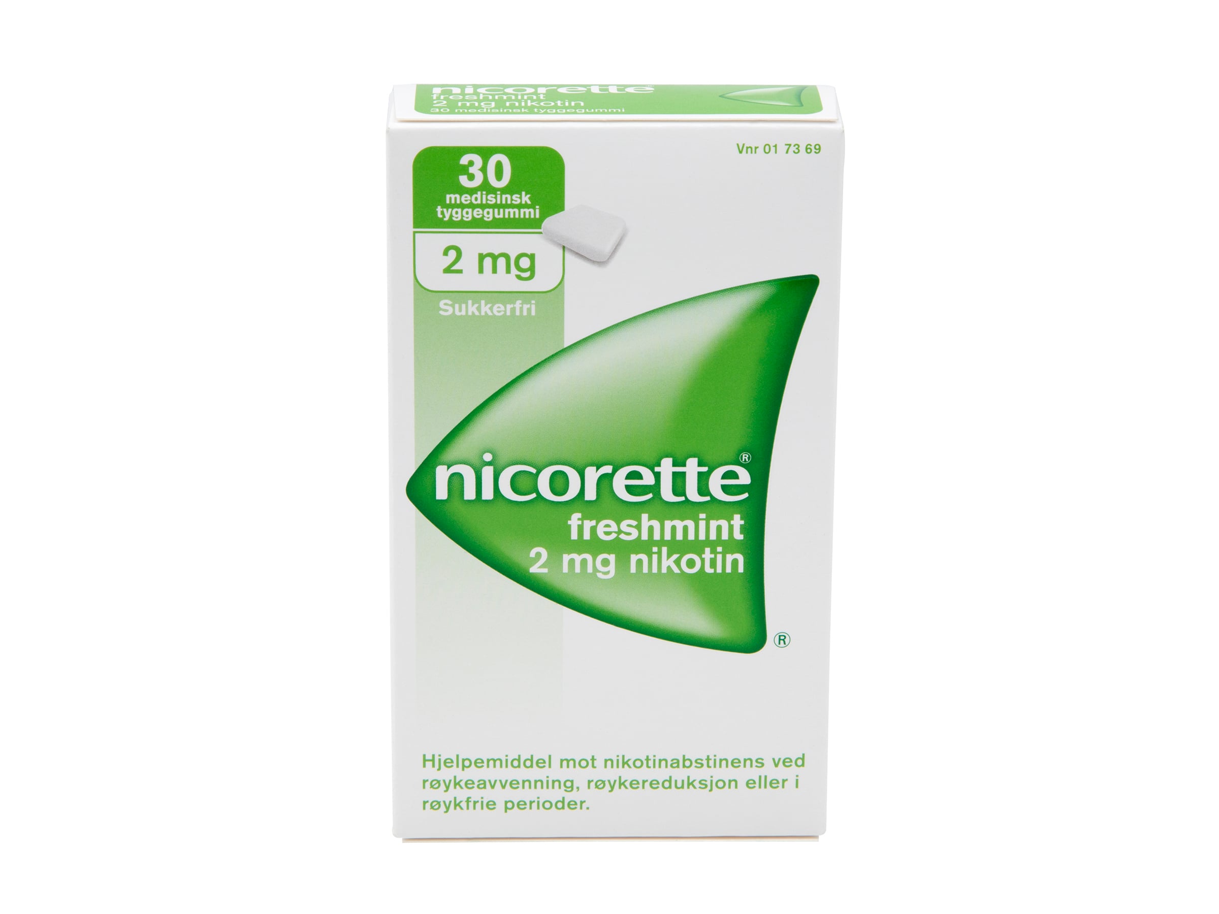 Nicorette Tyggegummi, 2 mg nikotin, Freshmint 30 stk., Slutte å røyke
