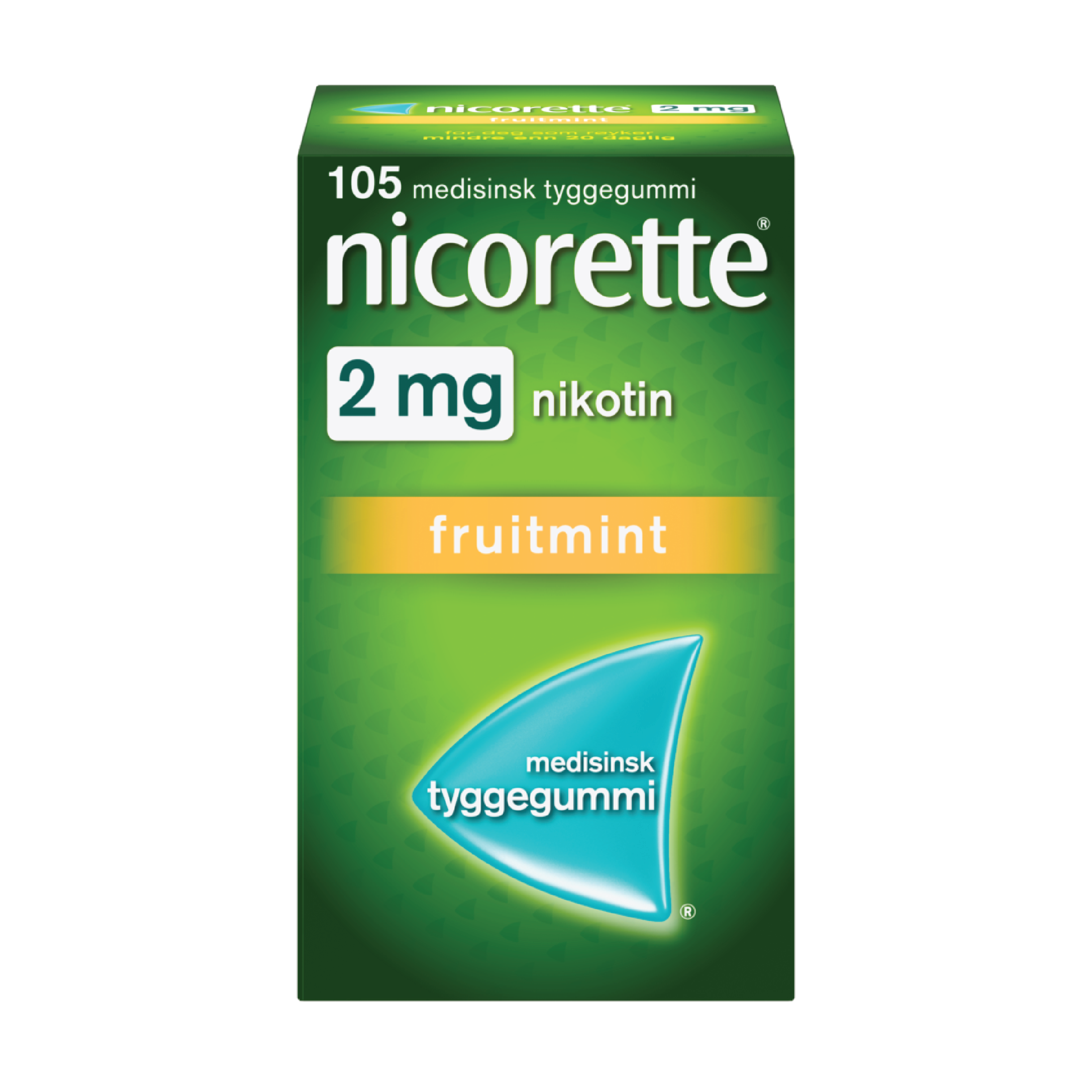 Nicorette 2 mg tyggegummi, Fruitmint, 105 stk.