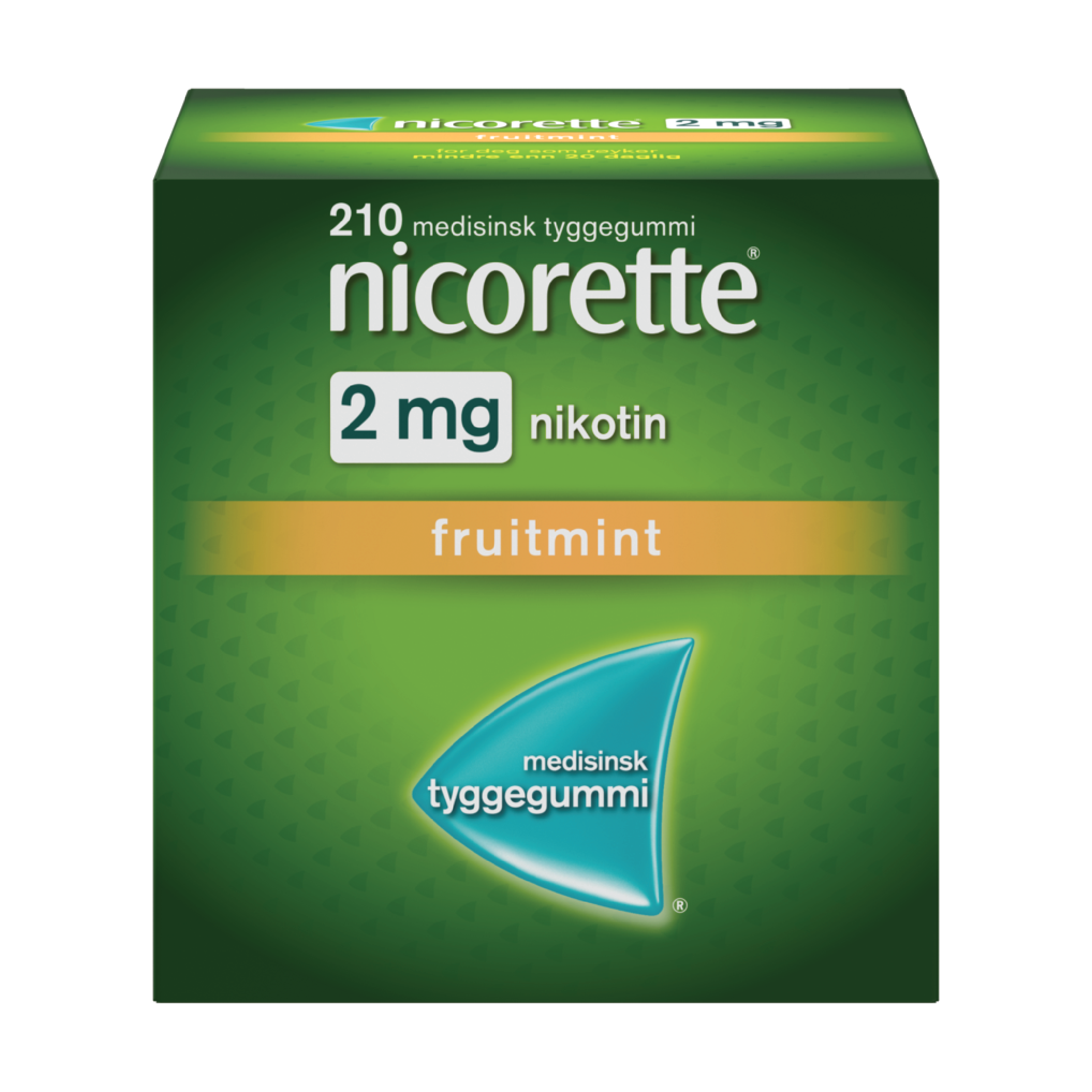 Nicorette 2 mg tyggegummi, Fruitmint, 210 stk.